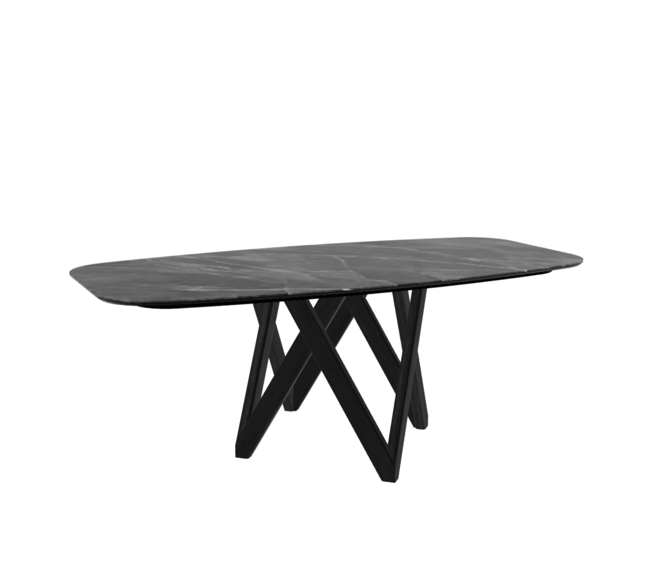 Stół CARTESIO antracytowy marmur z drewnianą podstawą Calligaris 200 cm matowa czerń Eye on Design