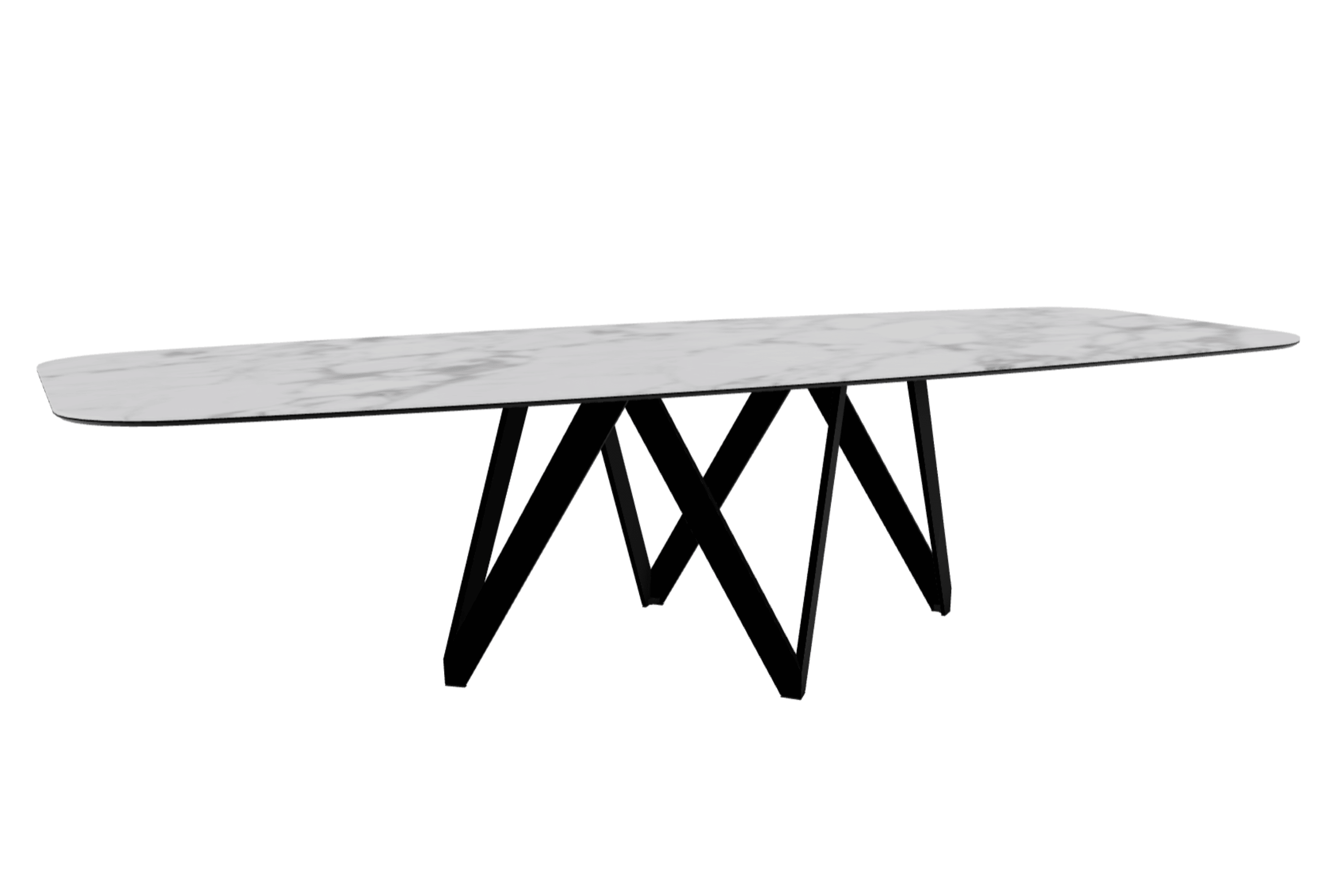 Stół CARTESIO biały marmur z metalową podstawą Calligaris 300 cm matowa czerń Eye on Design