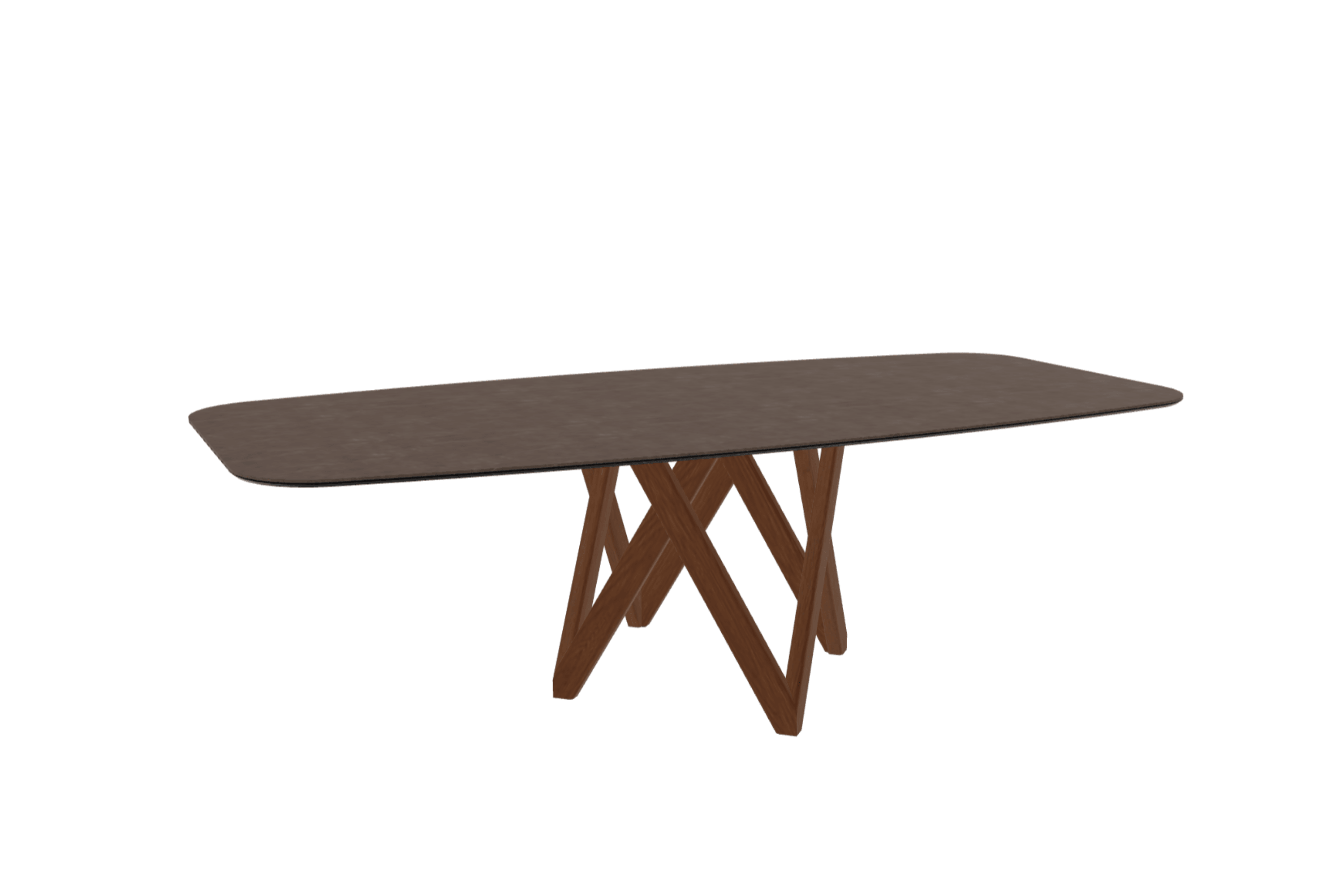 Stół CARTESIO brązowa ceramika z drewnianą podstawą Calligaris 250 cm orzechowy Eye on Design