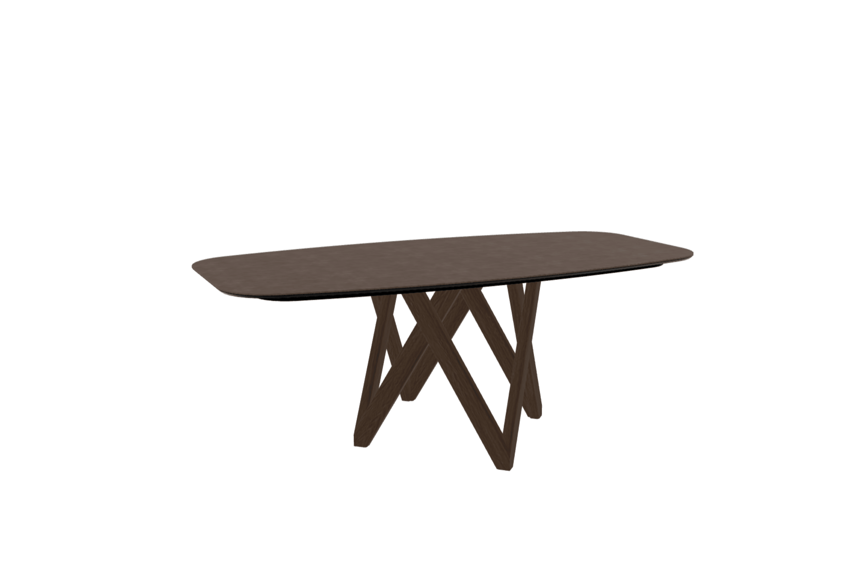 Stół CARTESIO brązowa ceramika z drewnianą podstawą Calligaris 200 cm ciemnobrązowy Eye on Design