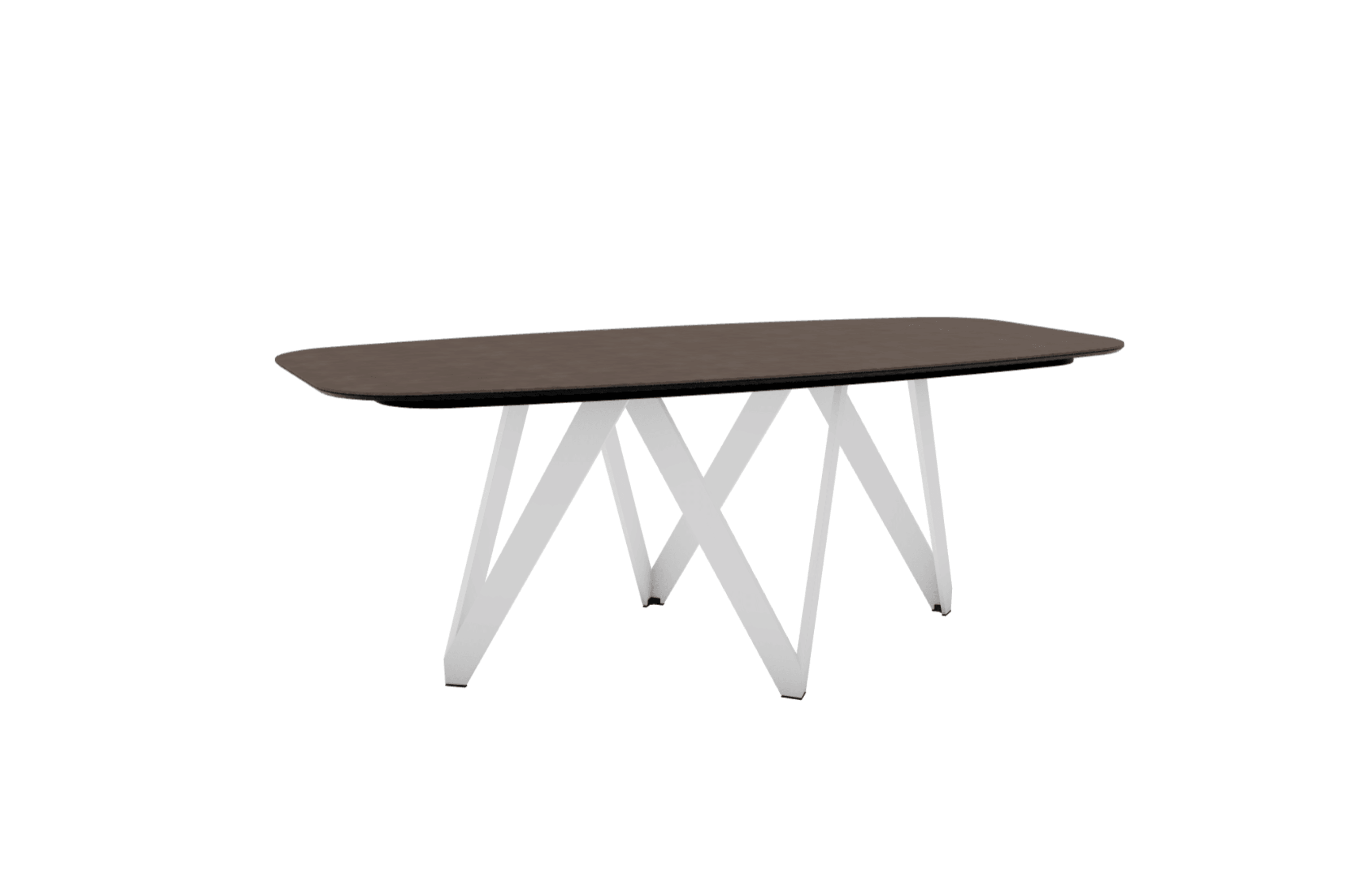 Stół CARTESIO brązowa ceramika z metalową podstawą Calligaris 200 cm matowa biel Eye on Design