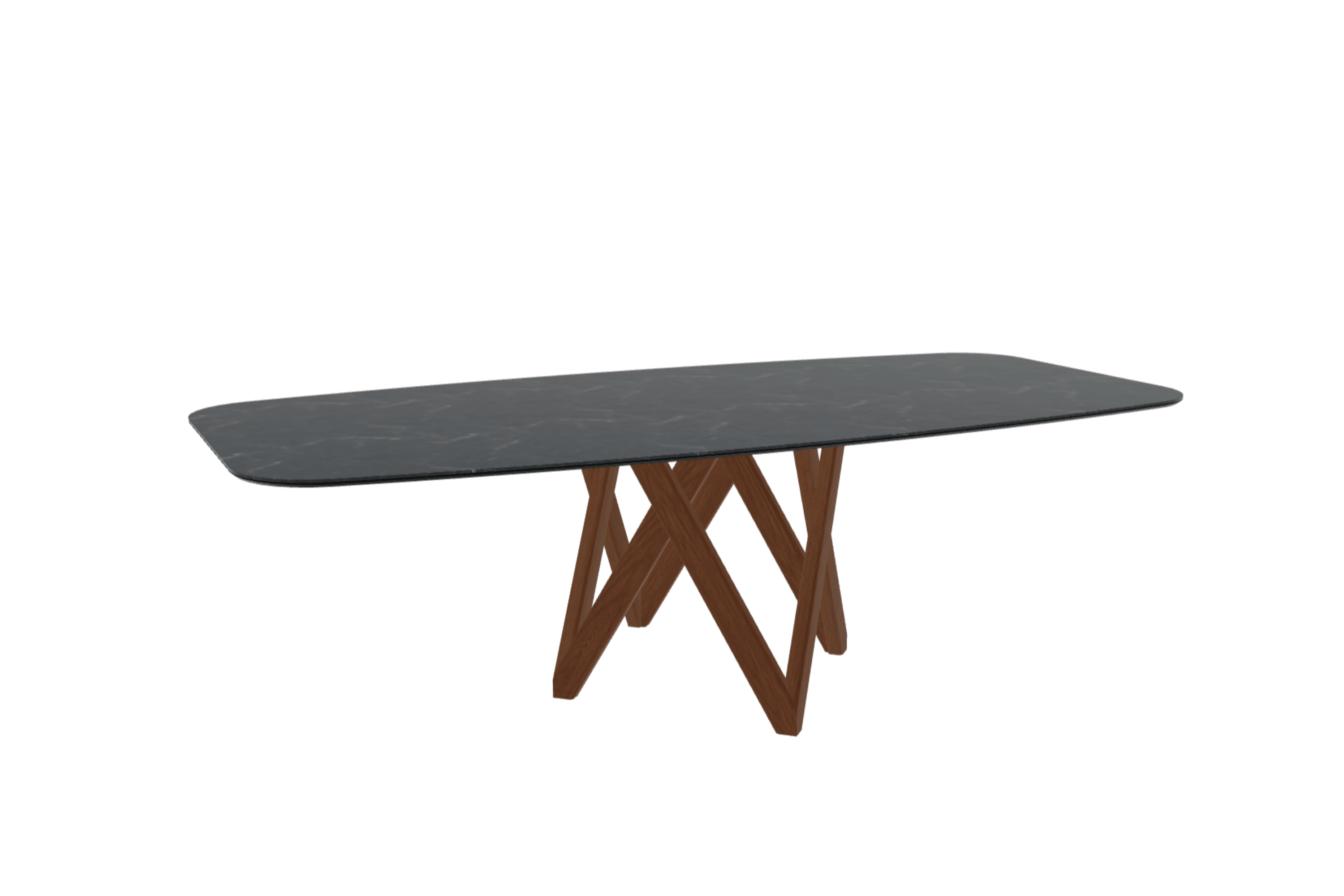 Stół CARTESIO czarny marmur z drewnianą podstawą Calligaris 250 cm orzechowy Eye on Design