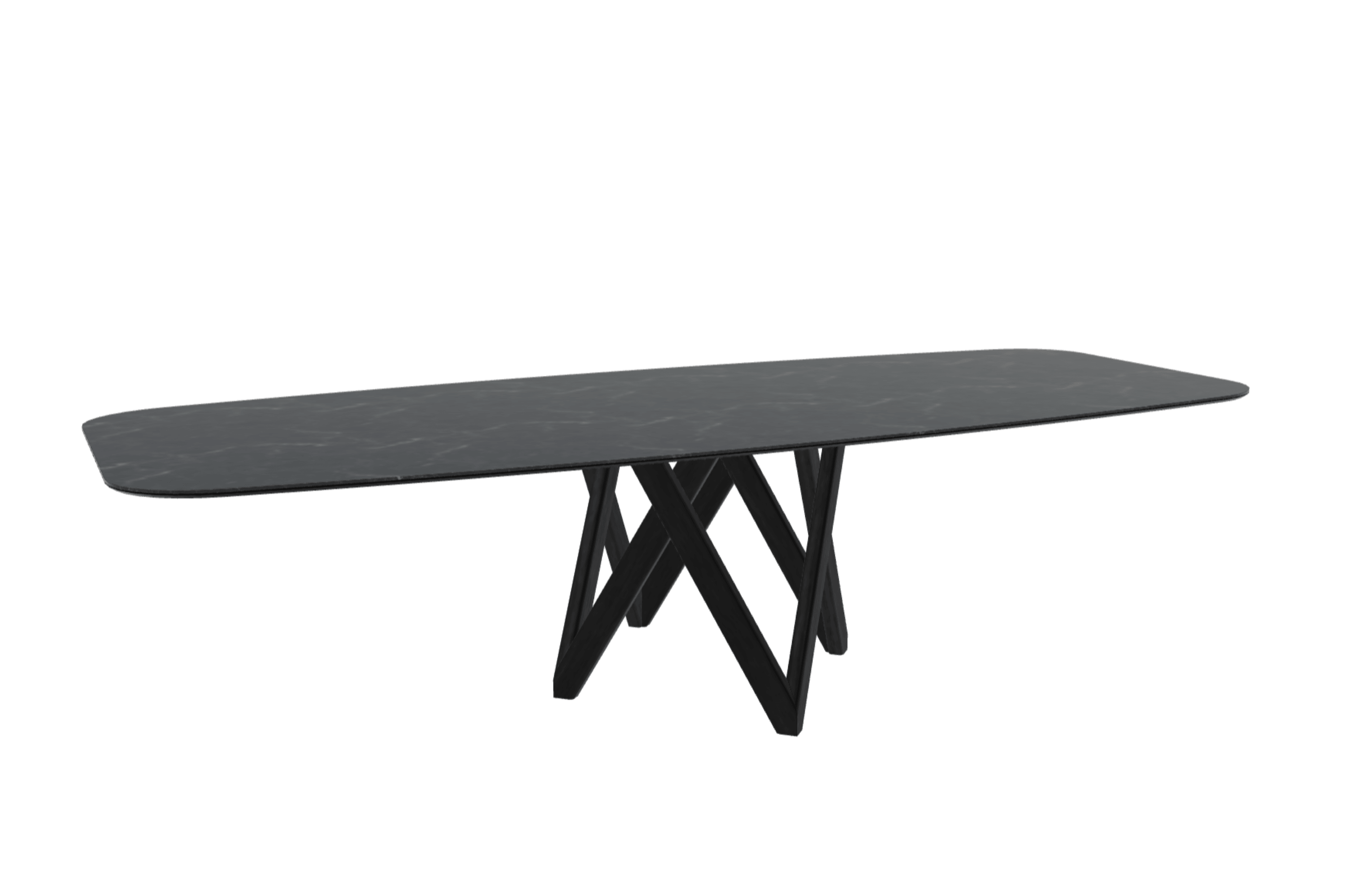 Stół CARTESIO czarny marmur z drewnianą podstawą Calligaris 300 cm matowa czerń Eye on Design