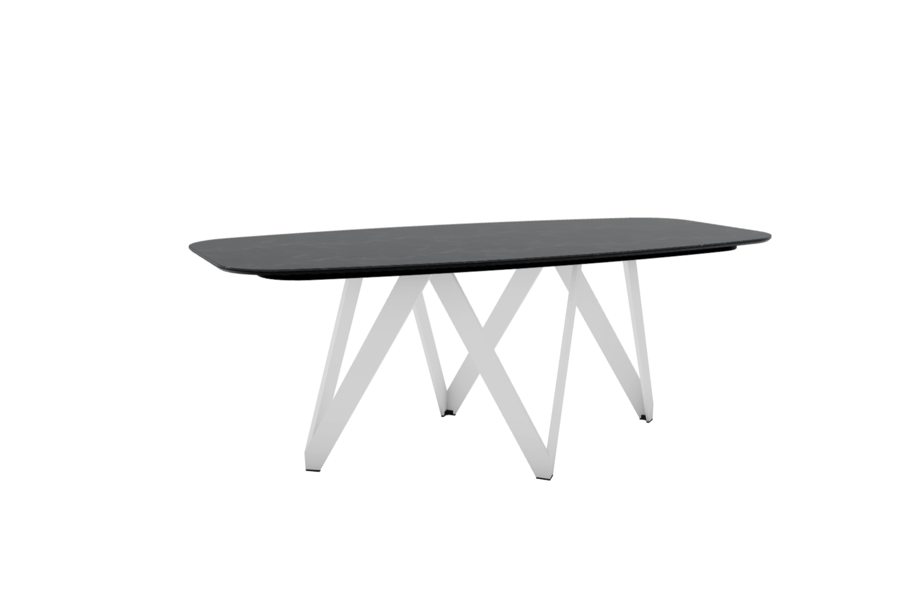 Stół CARTESIO czarny marmur z metalową podstawą Calligaris 200 cm matowa biel Eye on Design