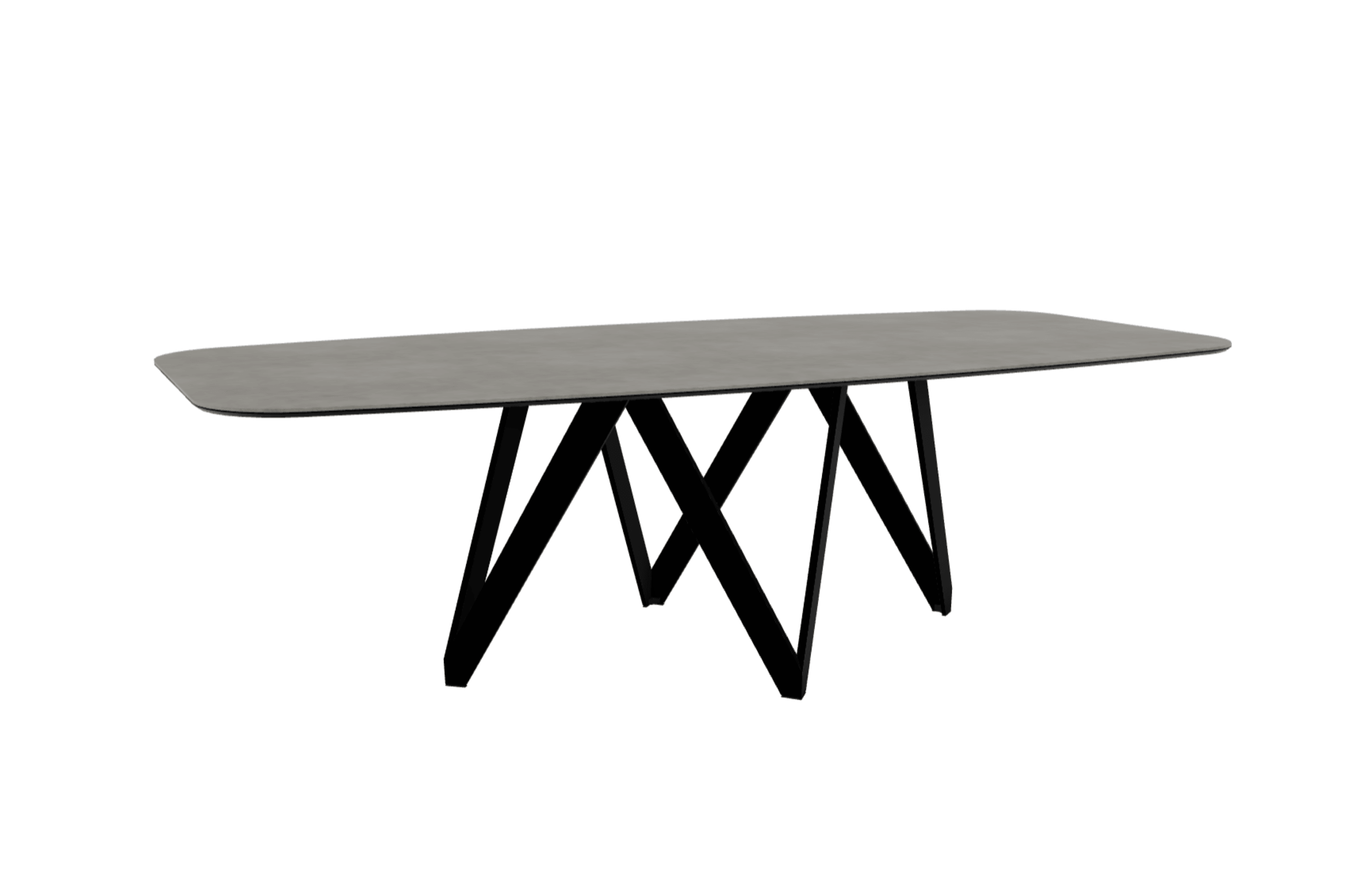 Stół CARTESIO jasnoszara ceramika z metalową podstawą Calligaris 250 cm matowa czerń Eye on Design