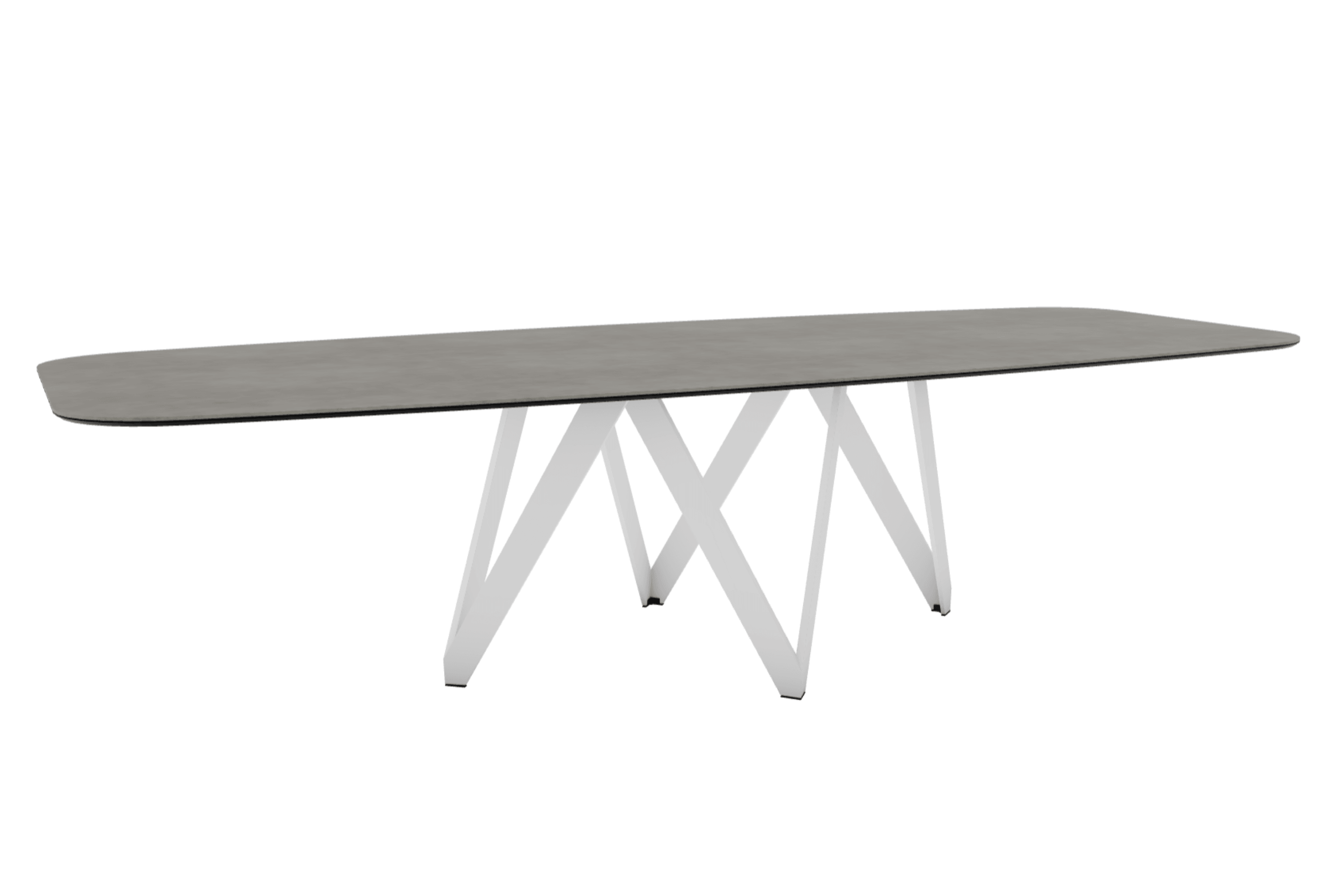 Stół CARTESIO jasnoszara ceramika z metalową podstawą Calligaris 300 cm matowa biel Eye on Design