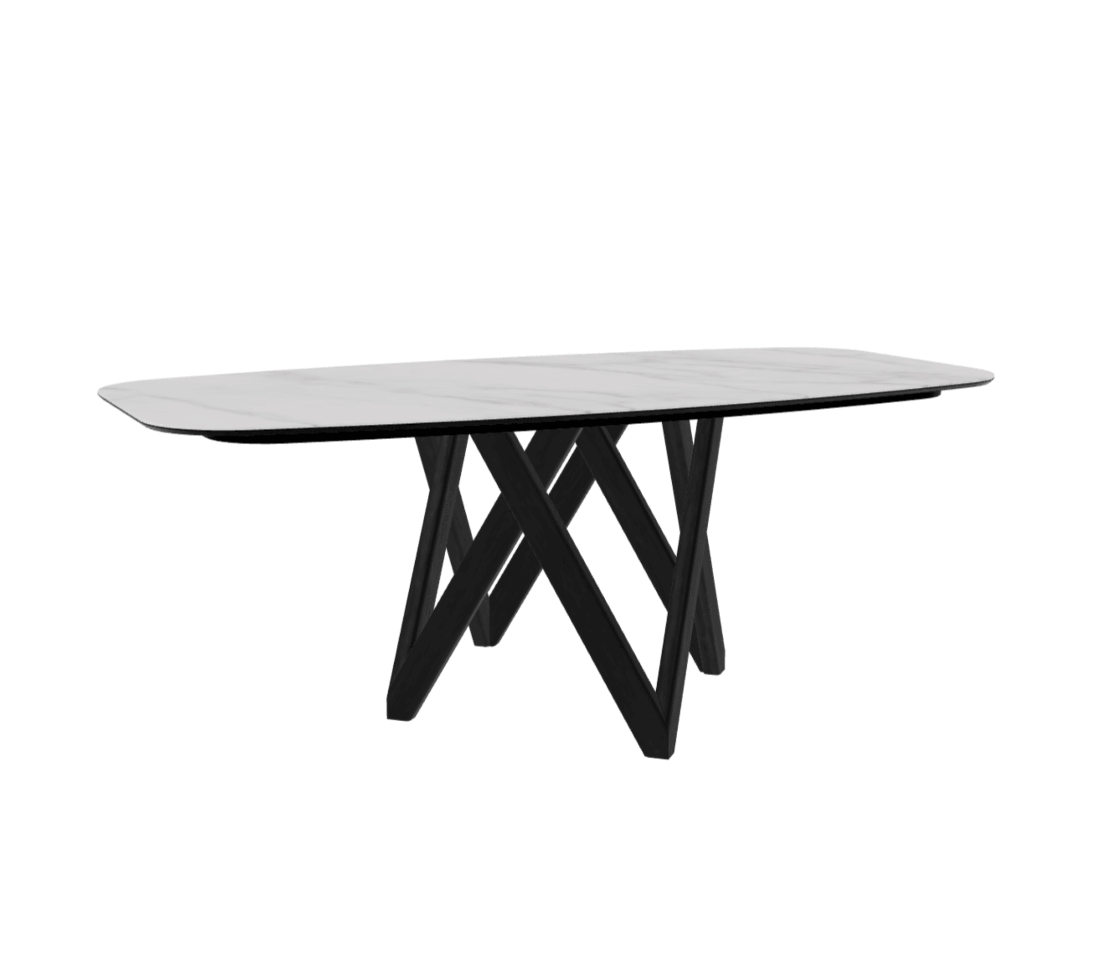 Stół CARTESIO kremowy marmur z drewnianą podstawą Calligaris 200 cm matowa czerń Eye on Design