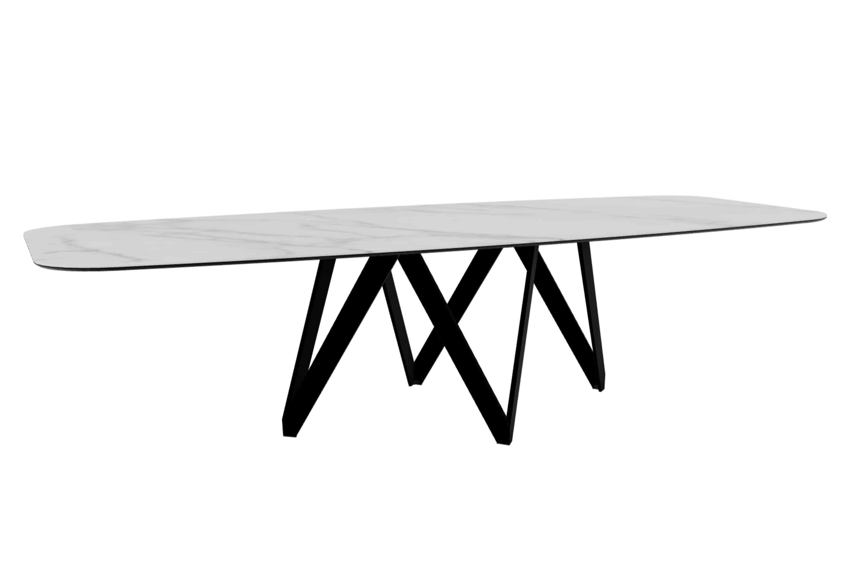 Stół CARTESIO kremowy marmur z metalową podstawą Calligaris 300 cm matowa czerń Eye on Design
