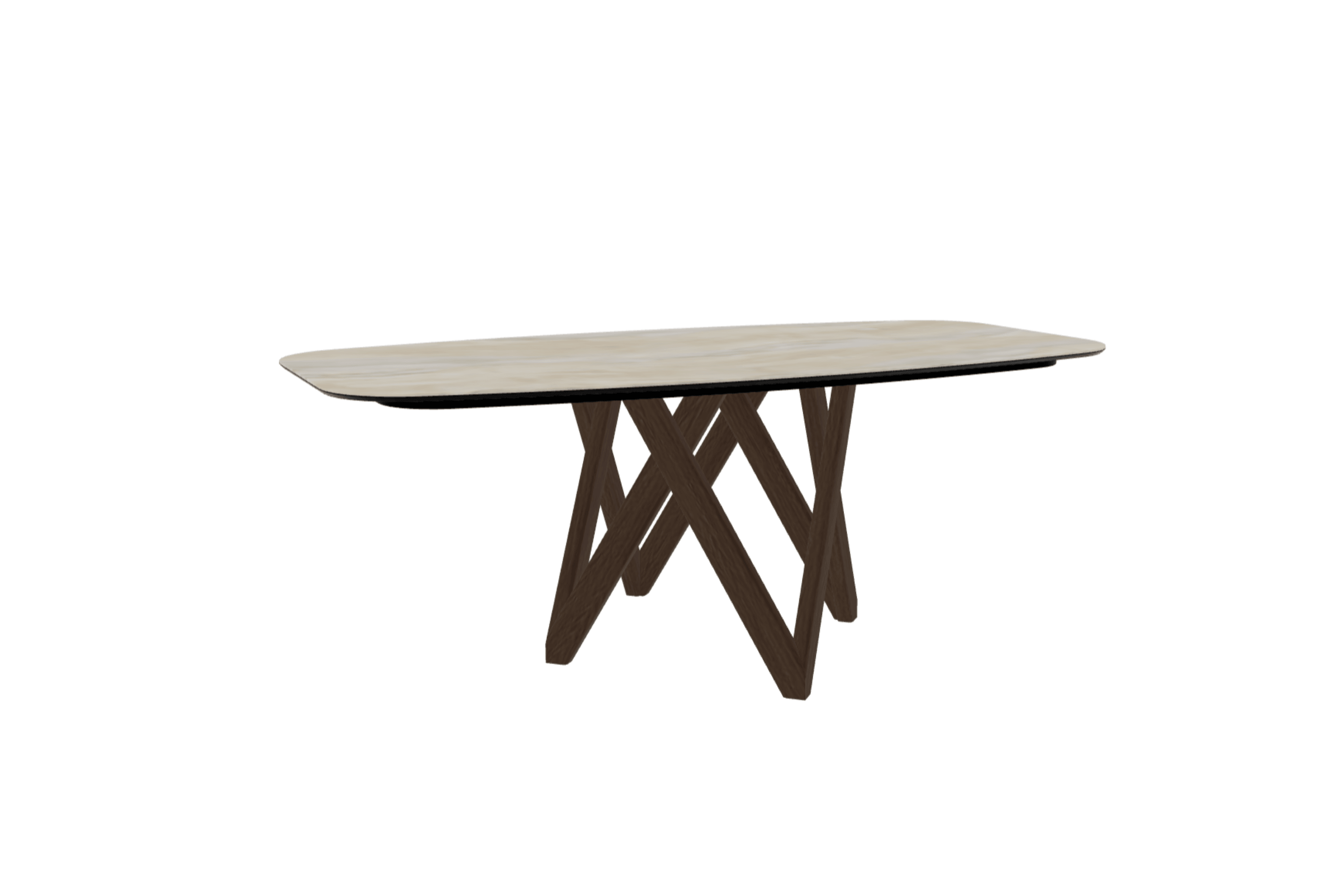 Stół CARTESIO piaskowy marmur z drewnianą podstawą Calligaris 200 cm ciemnobrązowy Eye on Design