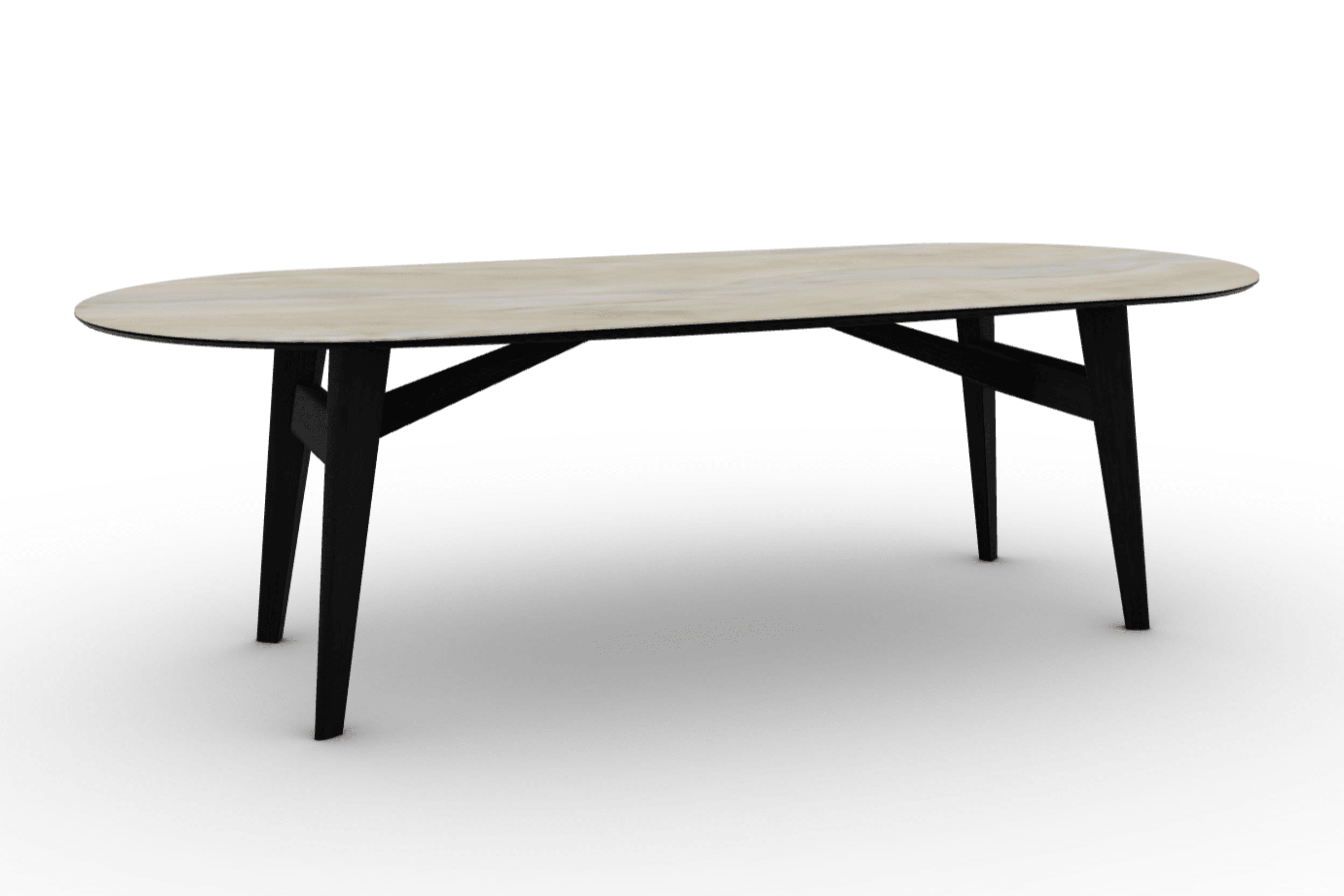 Stół elipsa ABREY piaskowy marmur Calligaris Eye on Design