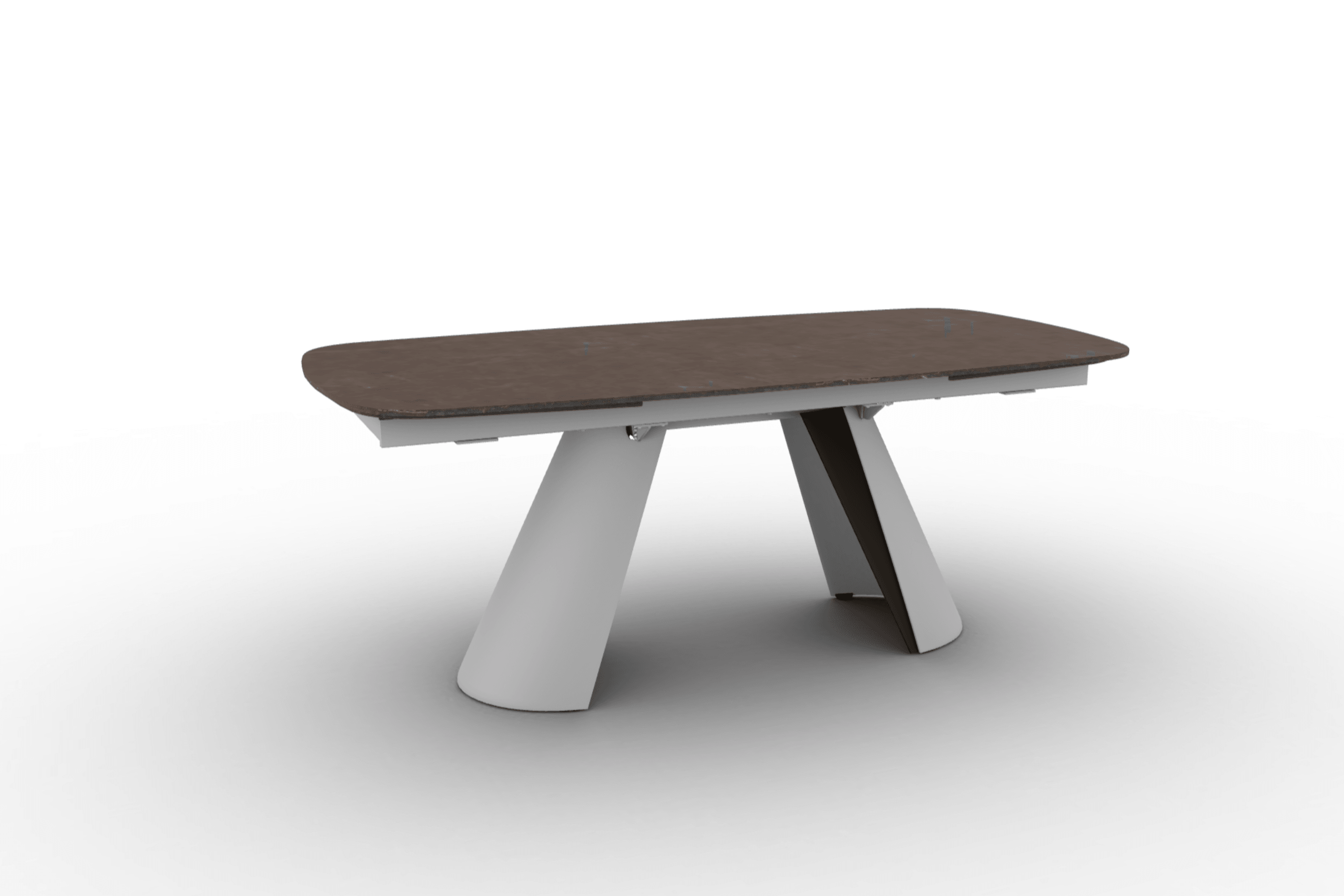 Stół elipsa rozkładany APIAN brązowa ceramika Calligaris matowa biel matowy brąz Eye on Design