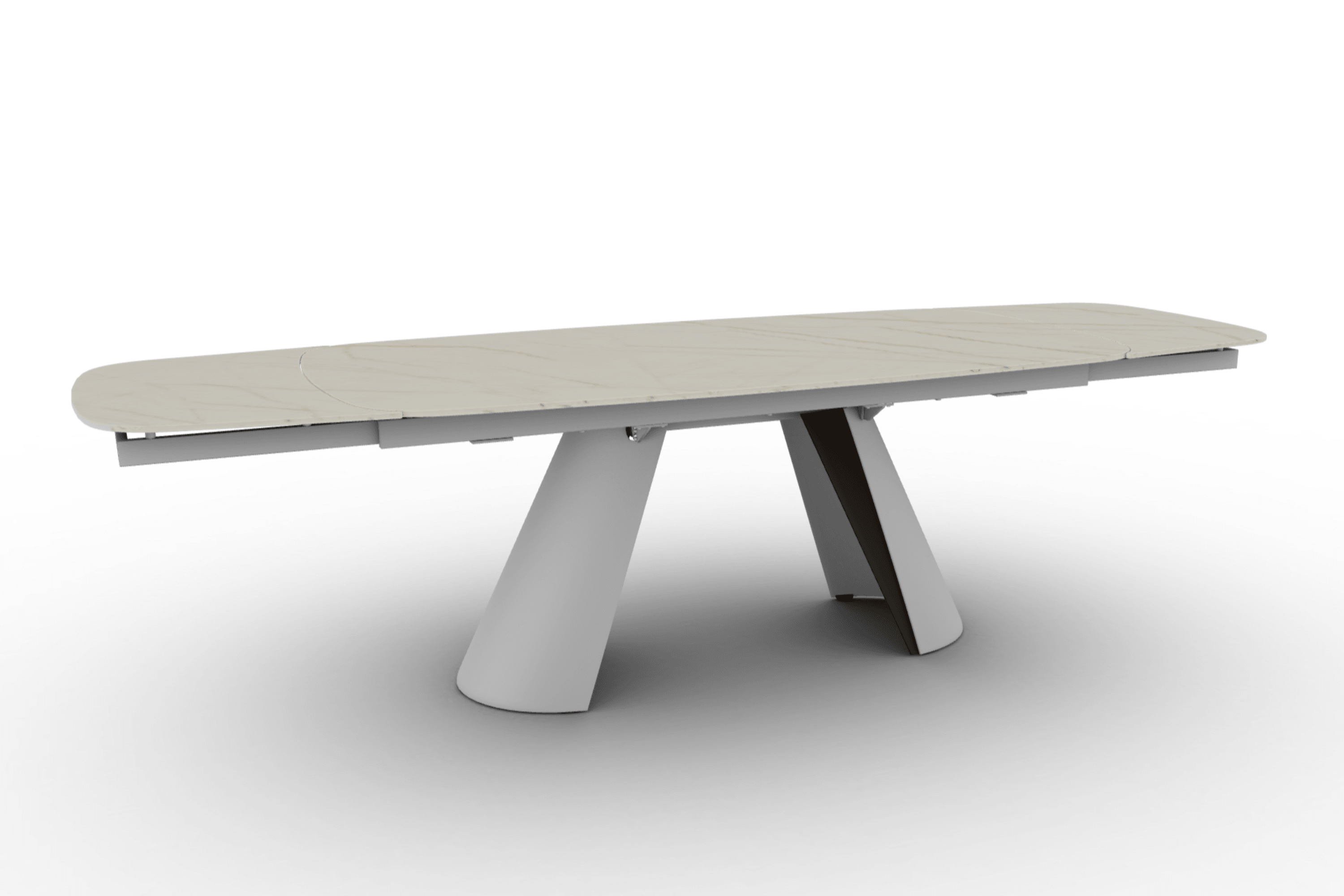 Stół elipsa rozkładany APIAN złoty marmur Calligaris Eye on Design