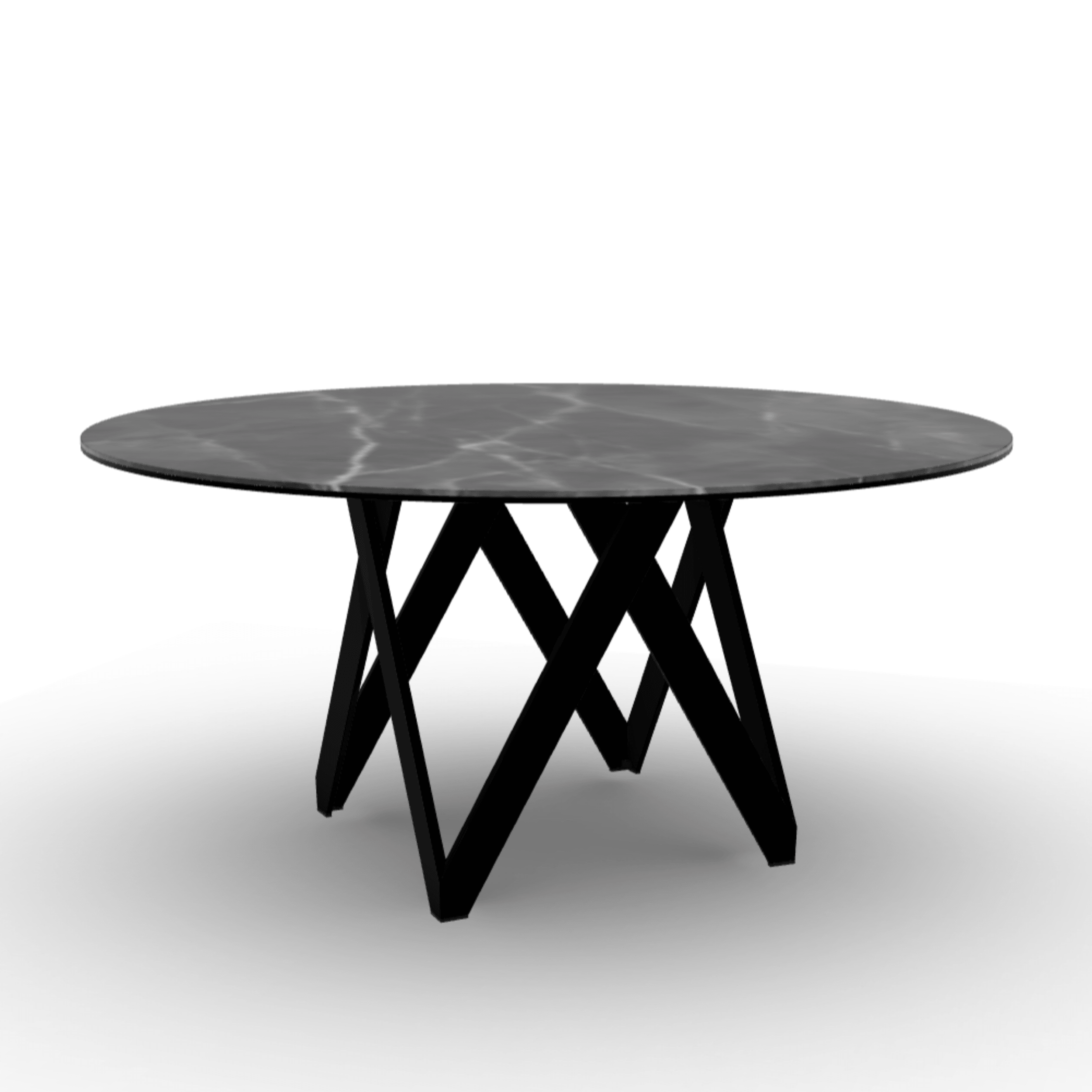 Stół okrągły CARTESIO antracytowy marmur Calligaris 160 cm czarny matowy metal Eye on Design