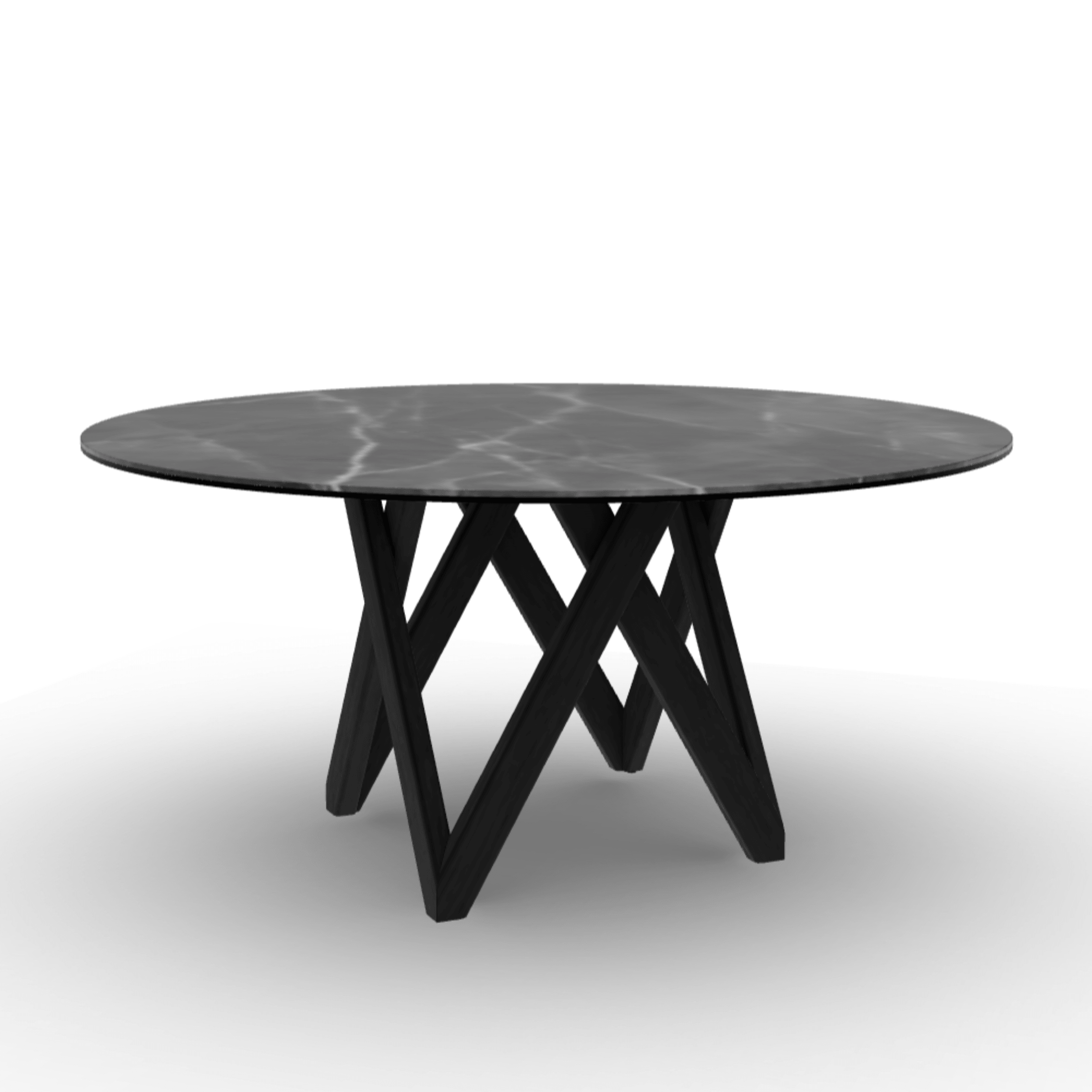 Stół okrągły CARTESIO antracytowy marmur Calligaris 160 cm czarne matowe drewno Eye on Design