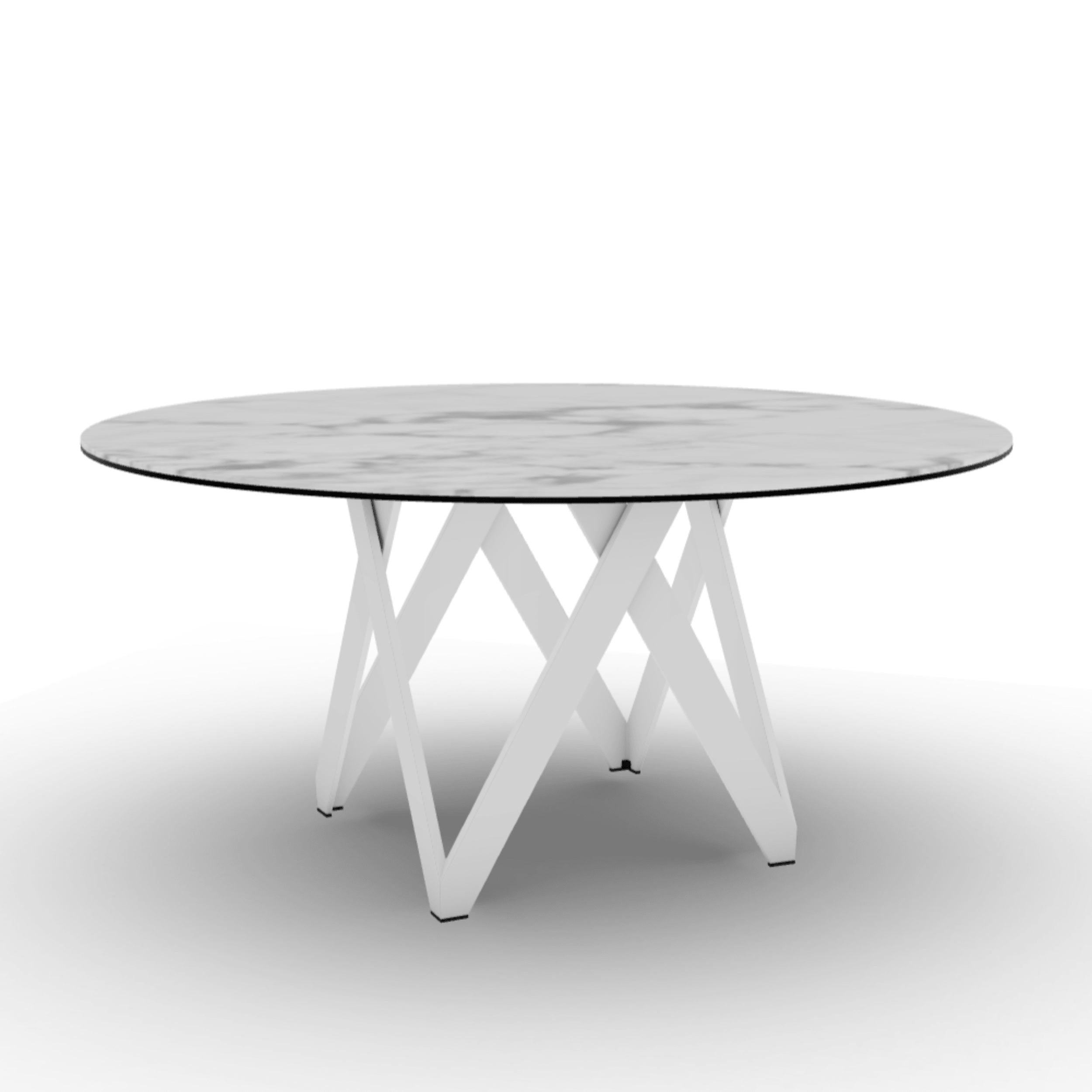 Stół okrągły CARTESIO biały marmur Calligaris 160 cm biały matowy metal Eye on Design