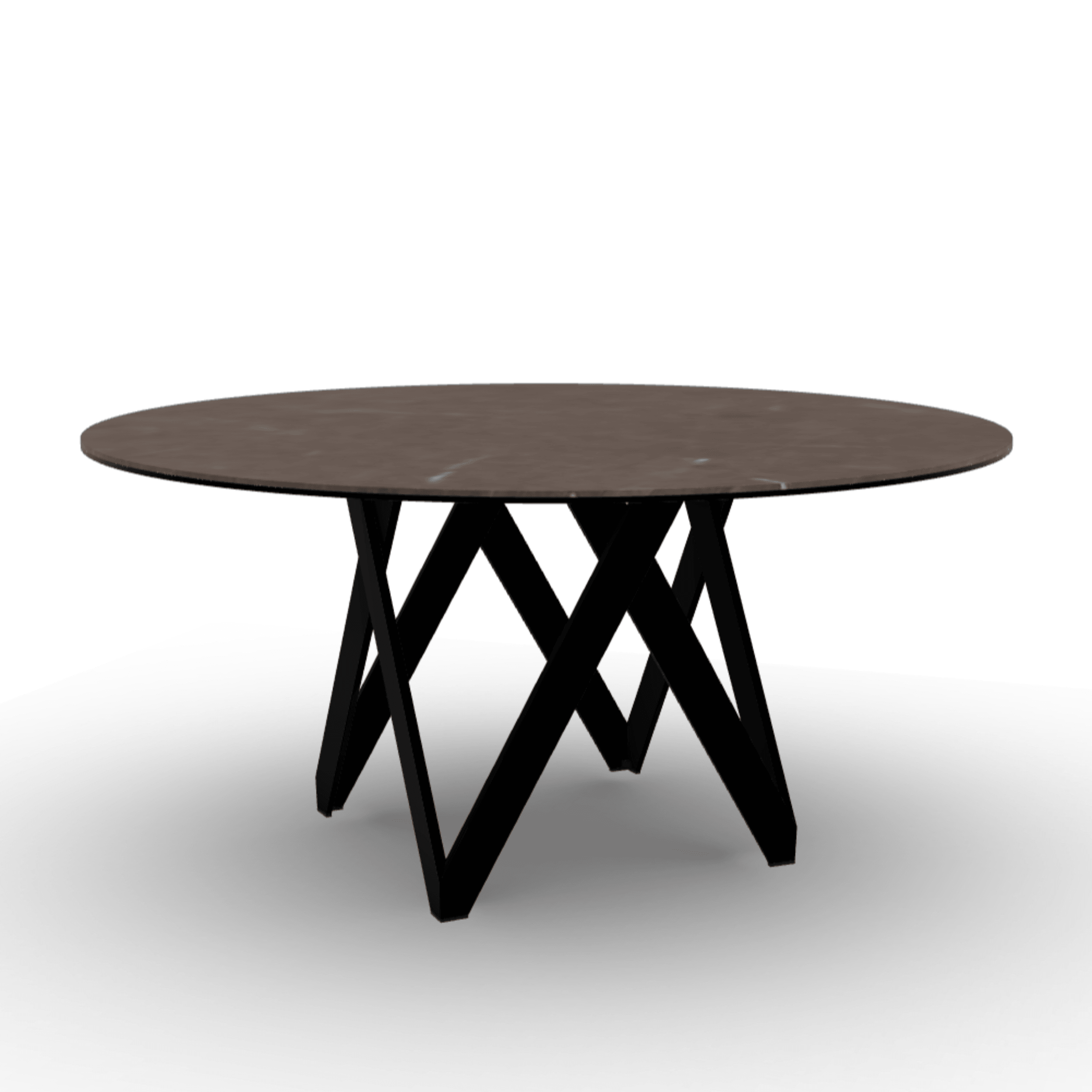 Stół okrągły CARTESIO brązowa ceramika Calligaris 160 cm czarny matowy metal Eye on Design