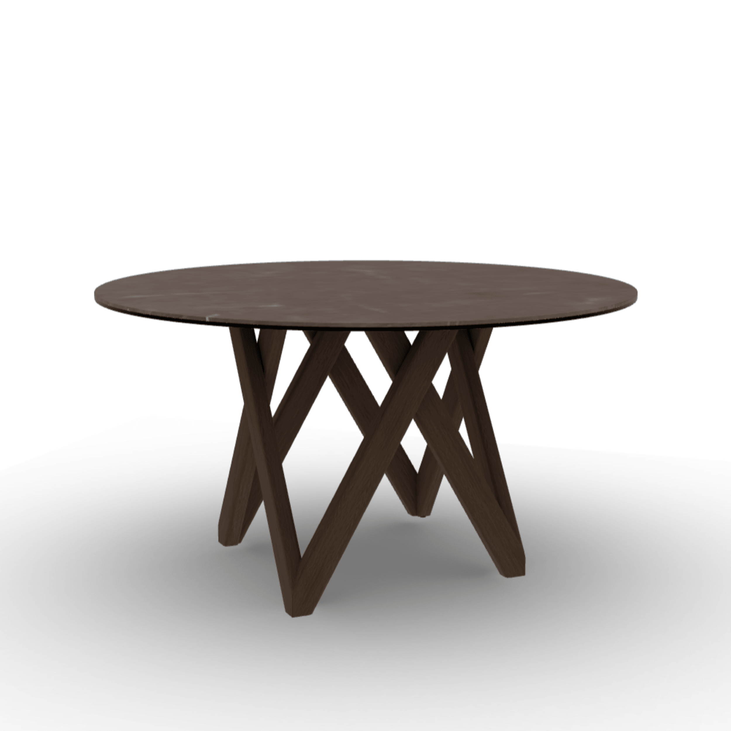 Stół okrągły CARTESIO brązowa ceramika Calligaris 140 cm ciemnobrązowe drewno Eye on Design