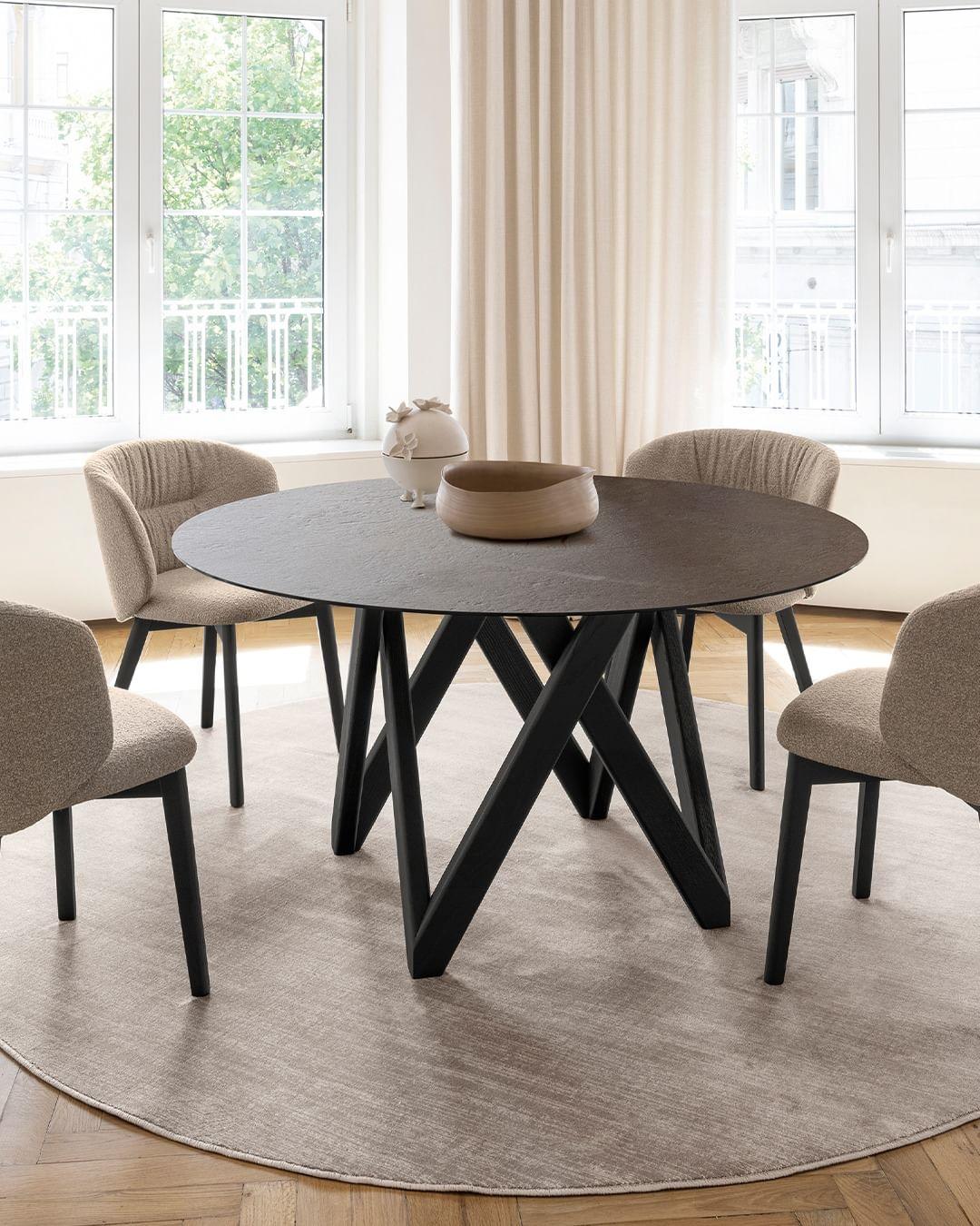 Stół okrągły CARTESIO cement Calligaris Eye on Design