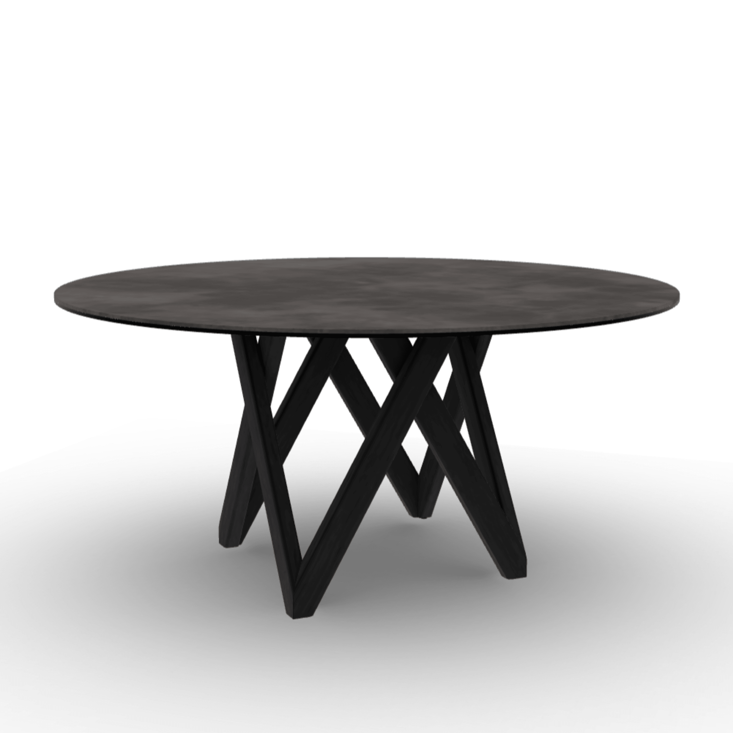 Stół okrągły CARTESIO ciemnoszara ceramika Calligaris 160 cm czarne matowe drewno Eye on Design