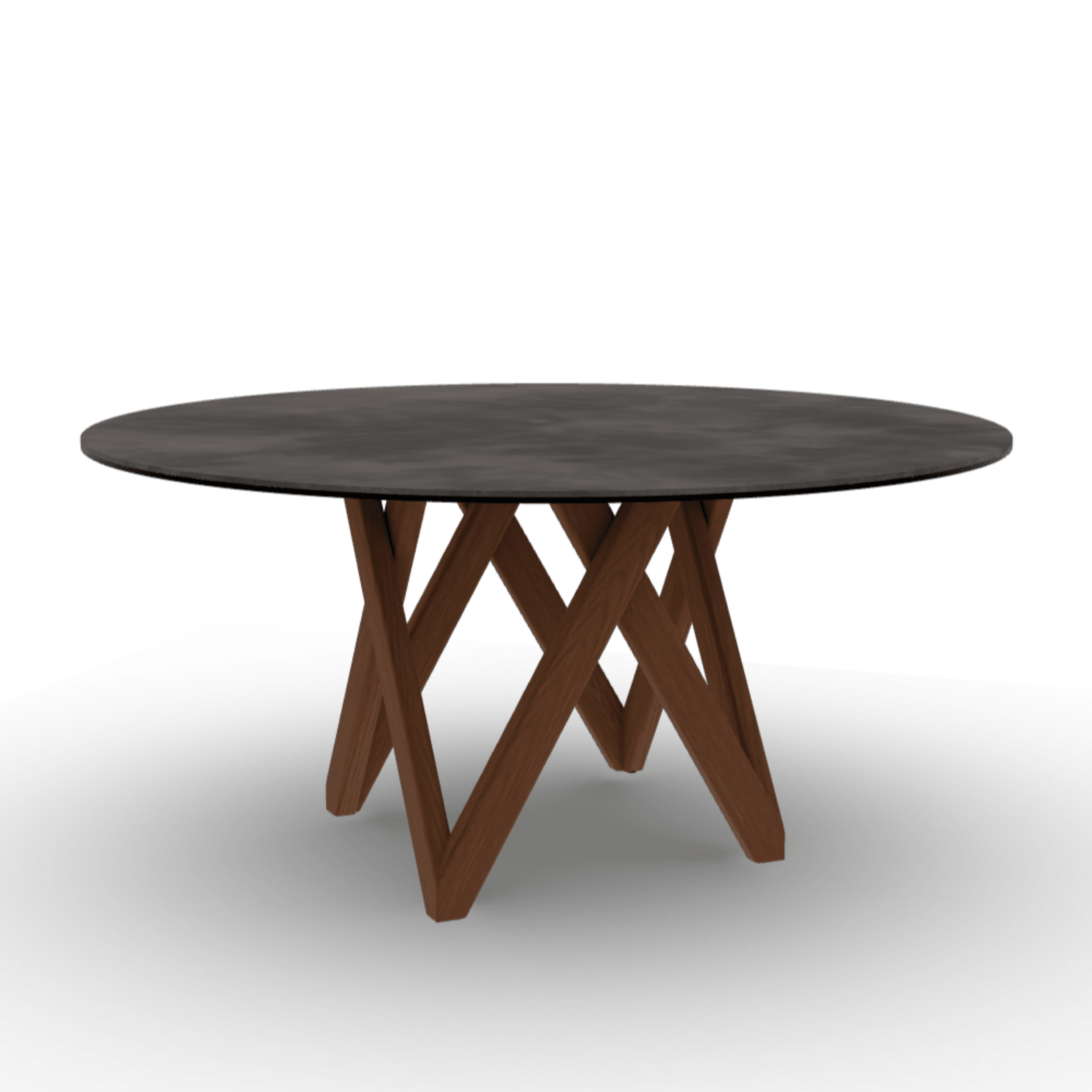 Stół okrągły CARTESIO ciemnoszara ceramika Calligaris 160 cm orzechowe drewno Eye on Design