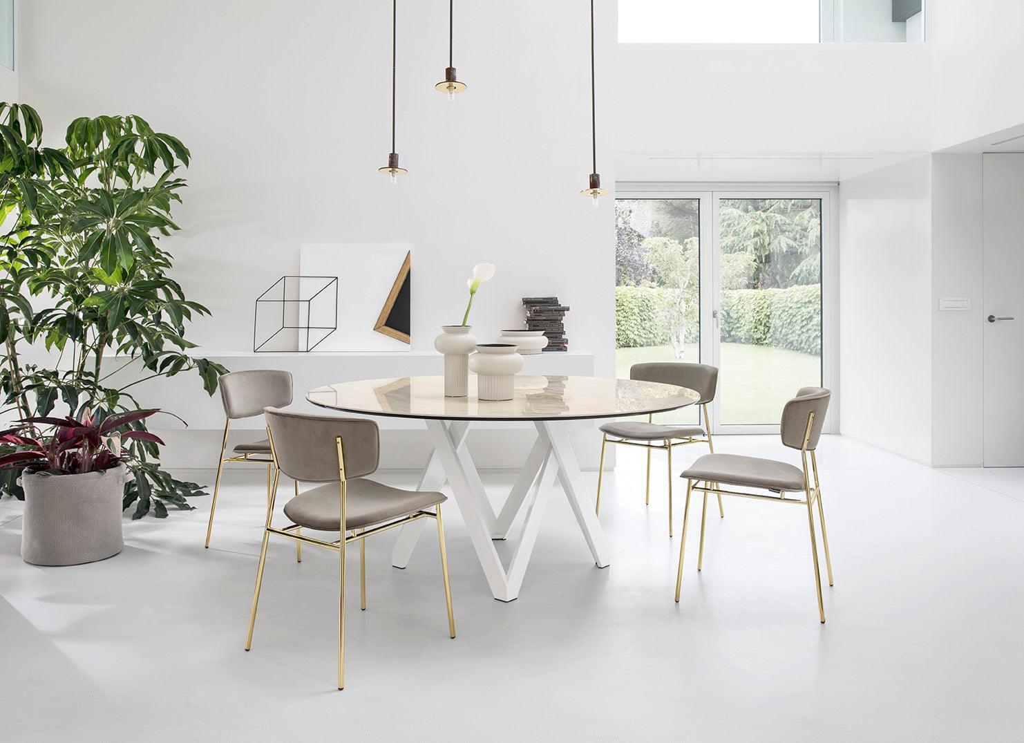 Stół okrągły CARTESIO jasnoszara ceramika Calligaris Eye on Design