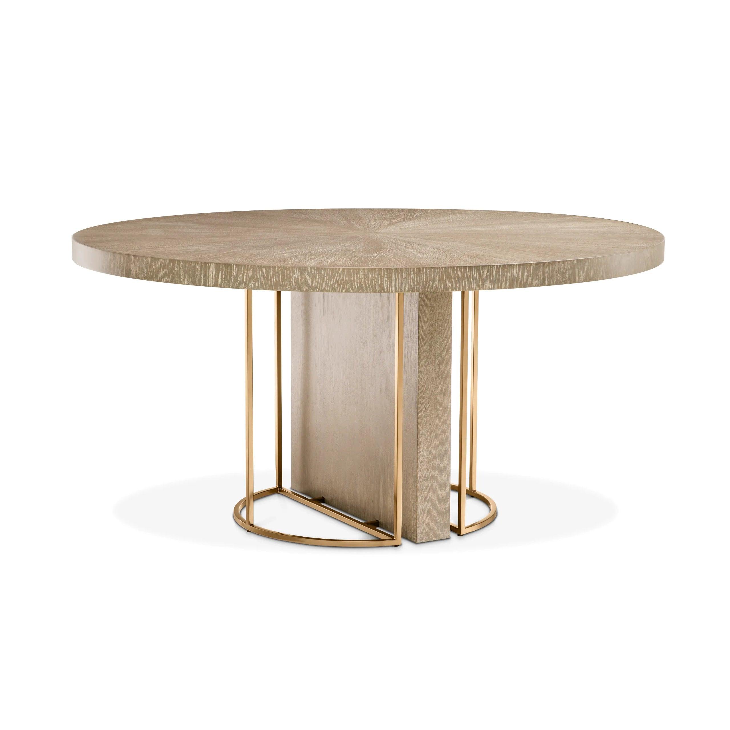 Stół okrągły REMINGTON fornir dębowy ze szczotkowanym mosiądzem Eichholtz Eye on Design