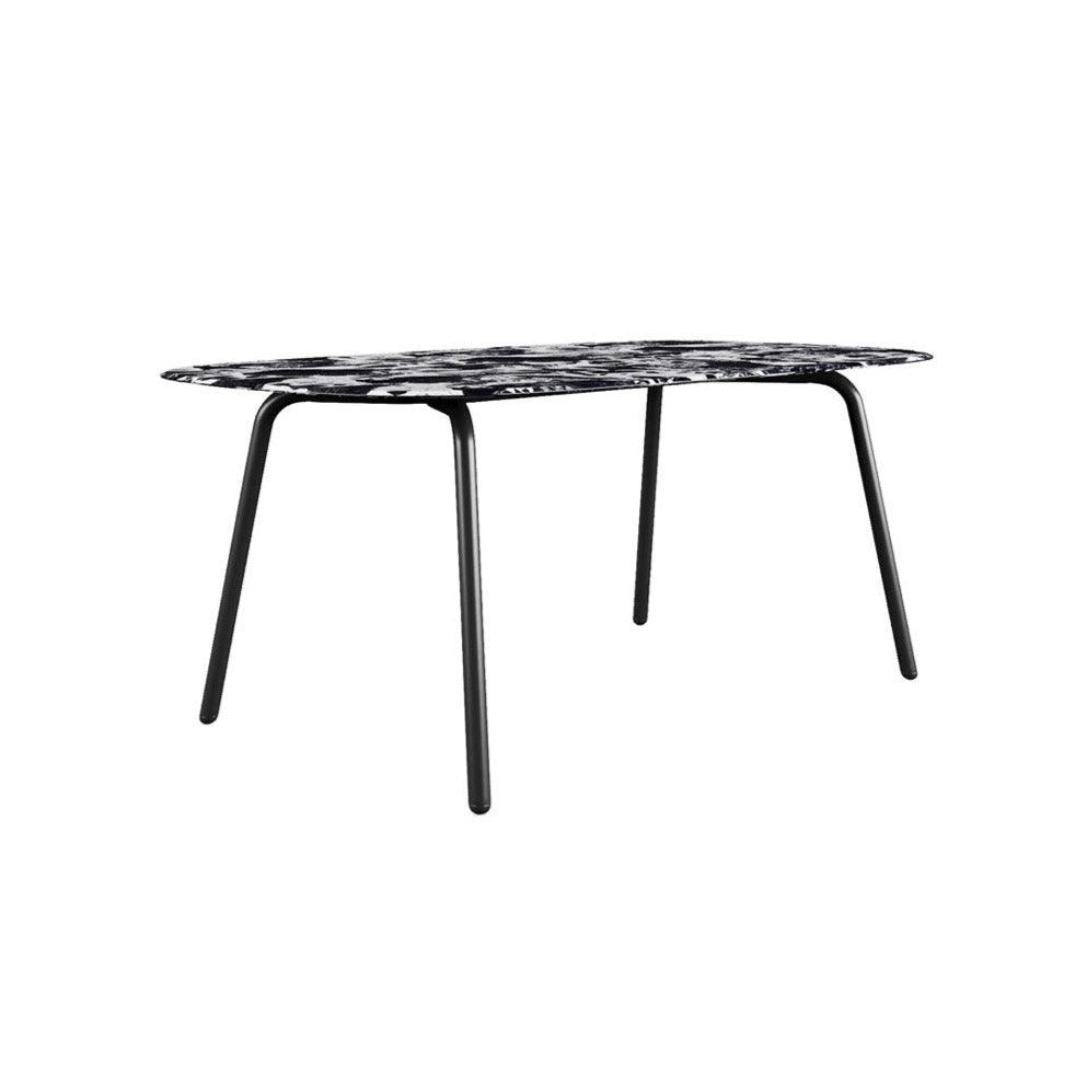 Stół OSE blat szklany z czarno-białym wzorem Liu Jo Living Eye on Design