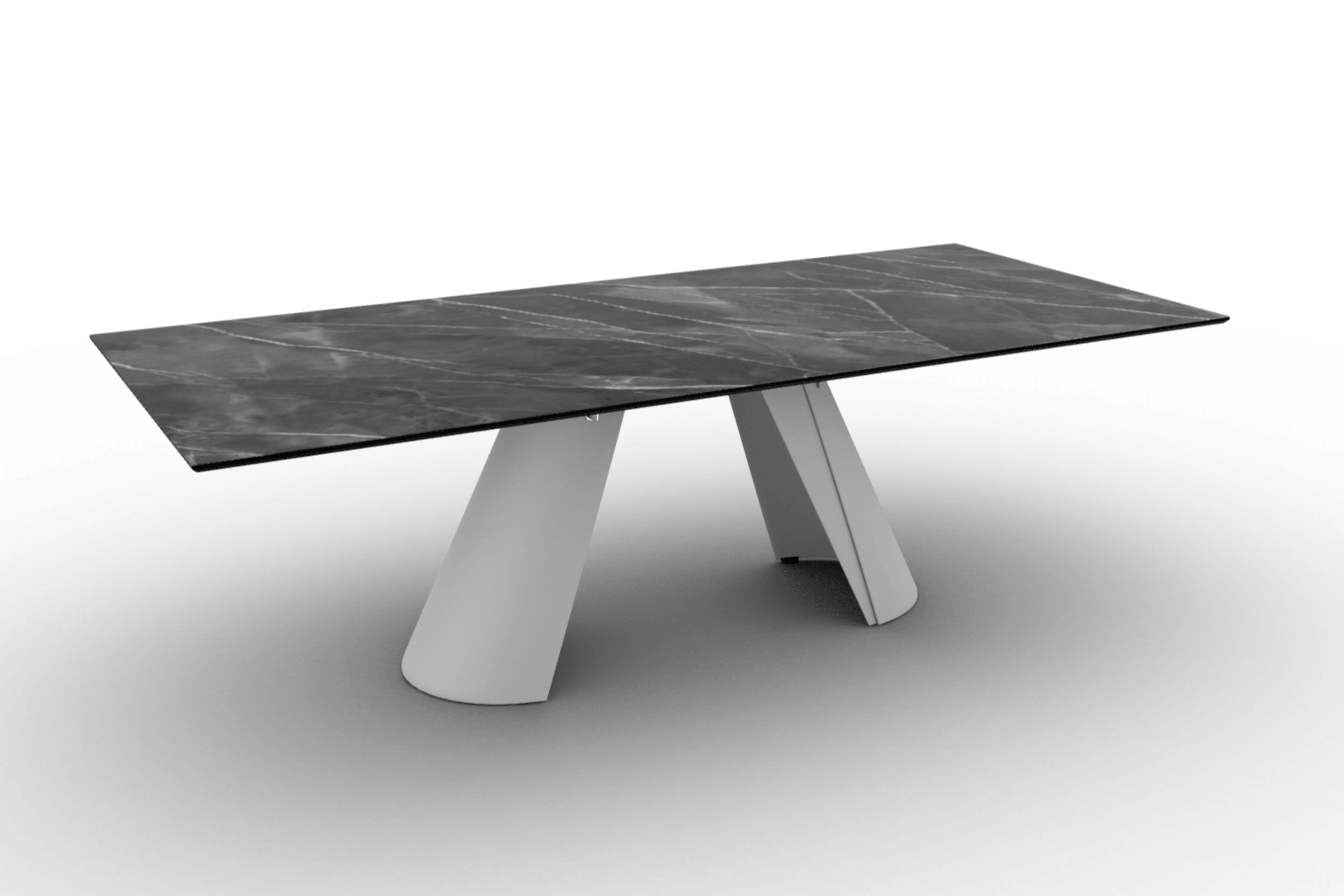 Stół prostokątny APIAN antracytowy marmur Calligaris matowa biel matowa biel Eye on Design