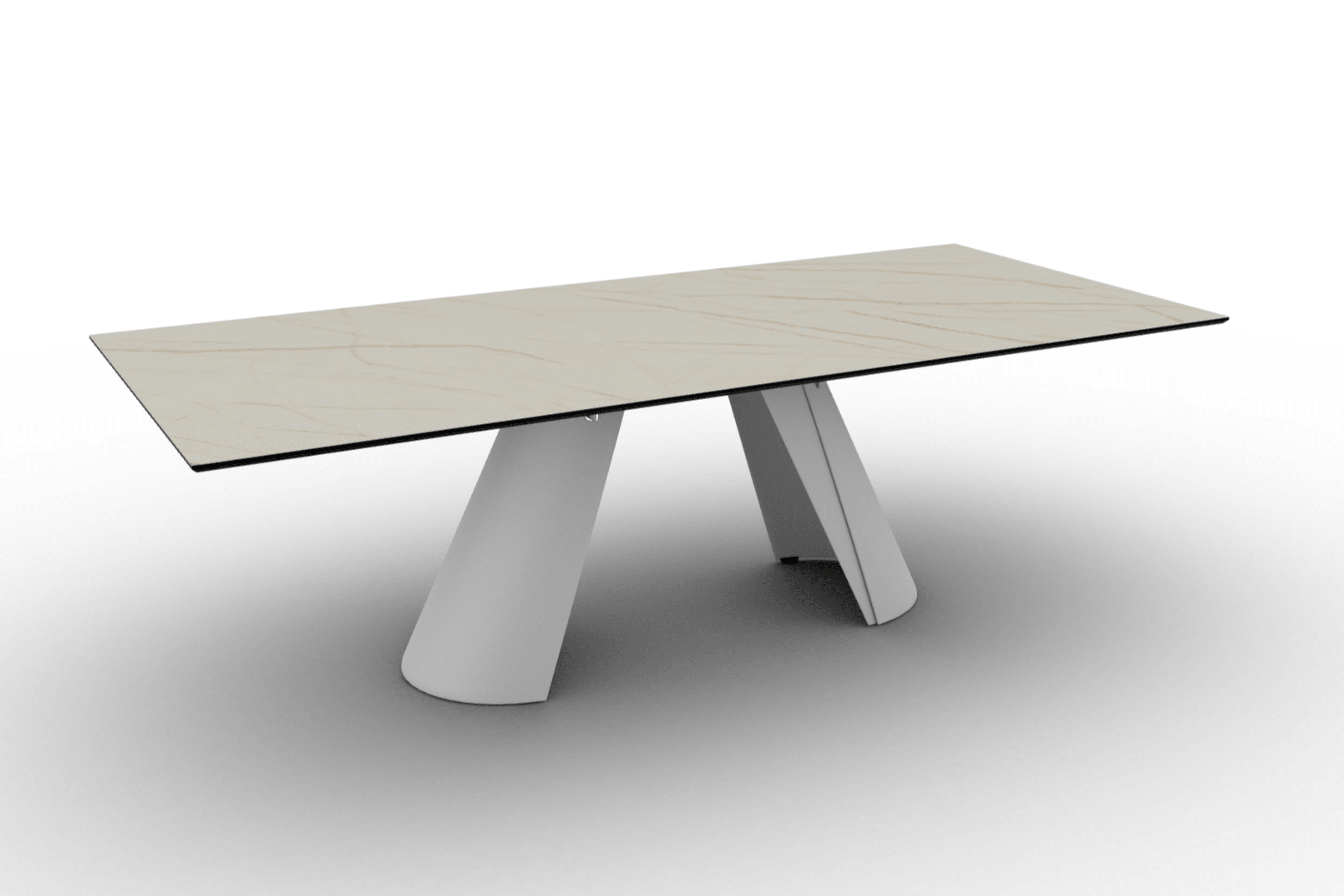 Stół prostokątny APIAN złoty marmur Calligaris matowa biel matowa biel Eye on Design