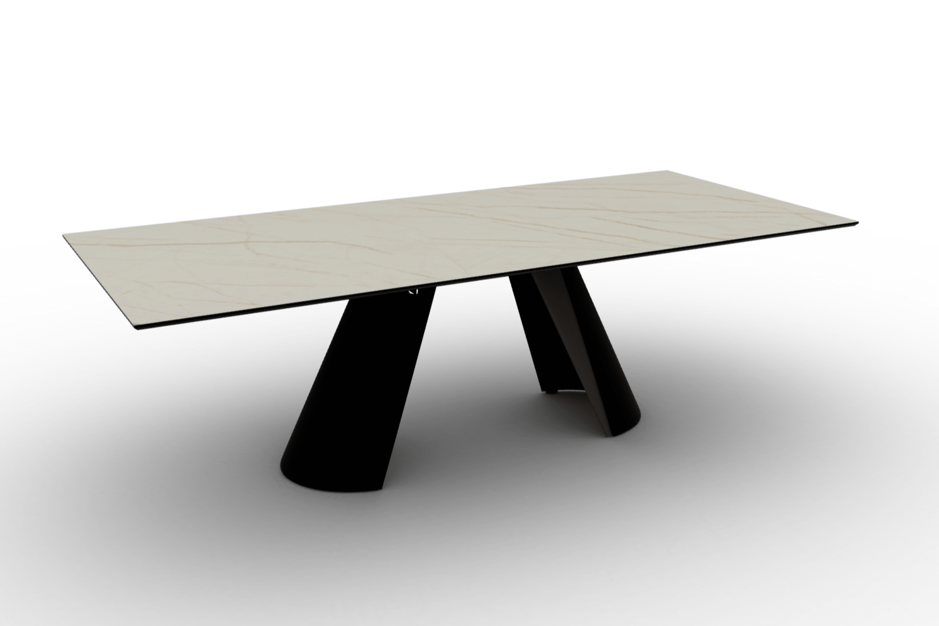 Stół prostokątny APIAN złoty marmur Calligaris matowa czerń matowy brąz Eye on Design