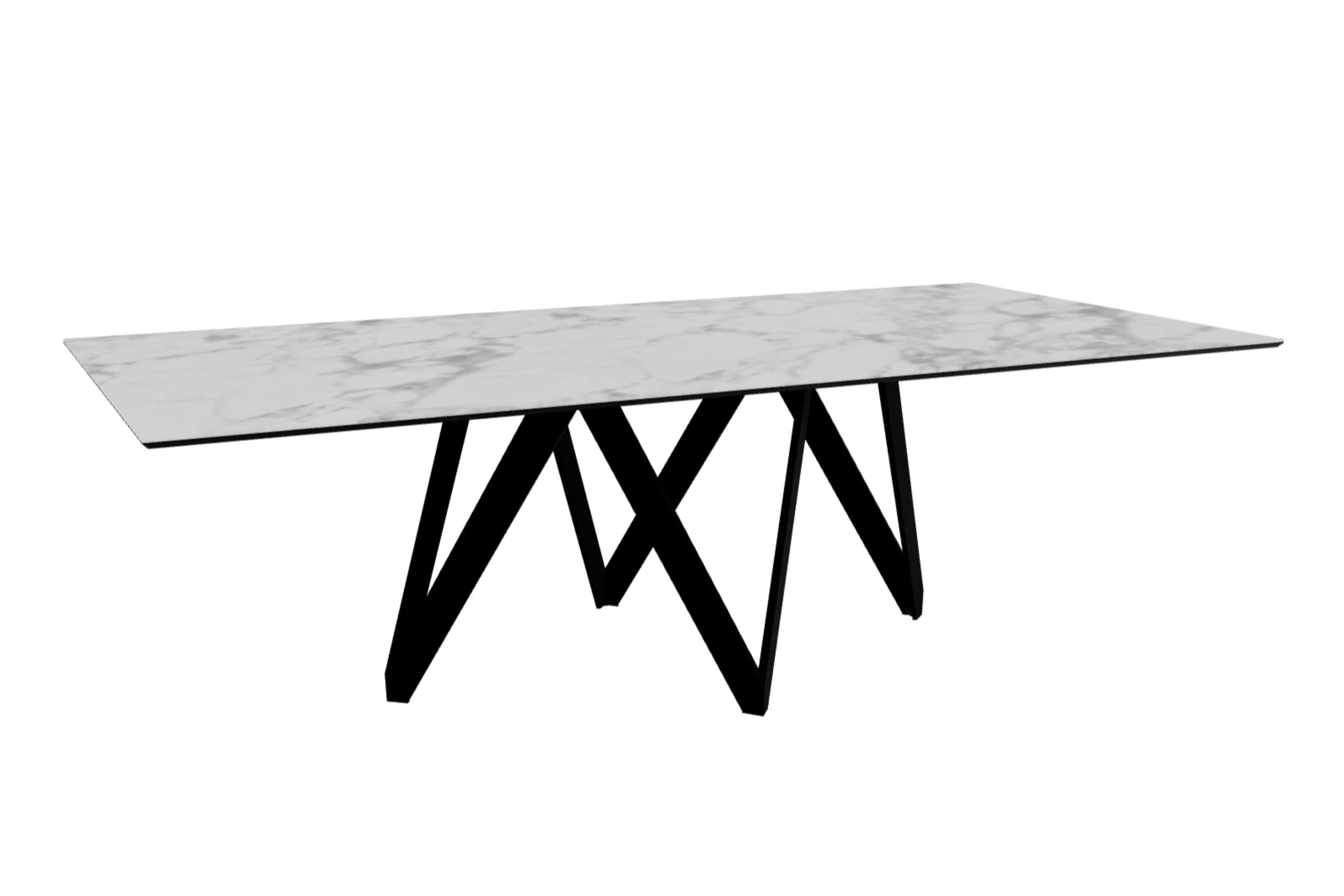 Stół prostokątny CARTESIO biały marmur z metalową podstawą Calligaris 250 cm matowa czerń Eye on Design