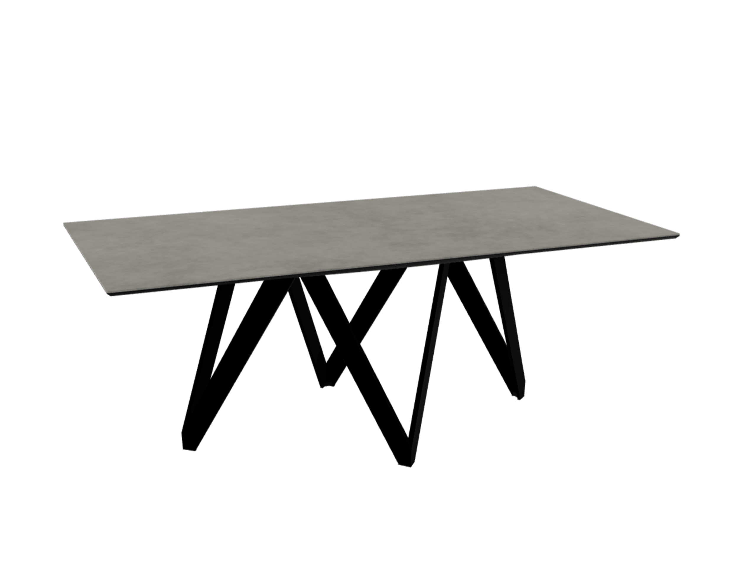 Stół prostokątny CARTESIO jasnoszara ceramika z metalową podstawą Calligaris 200 cm matowa czerń Eye on Design