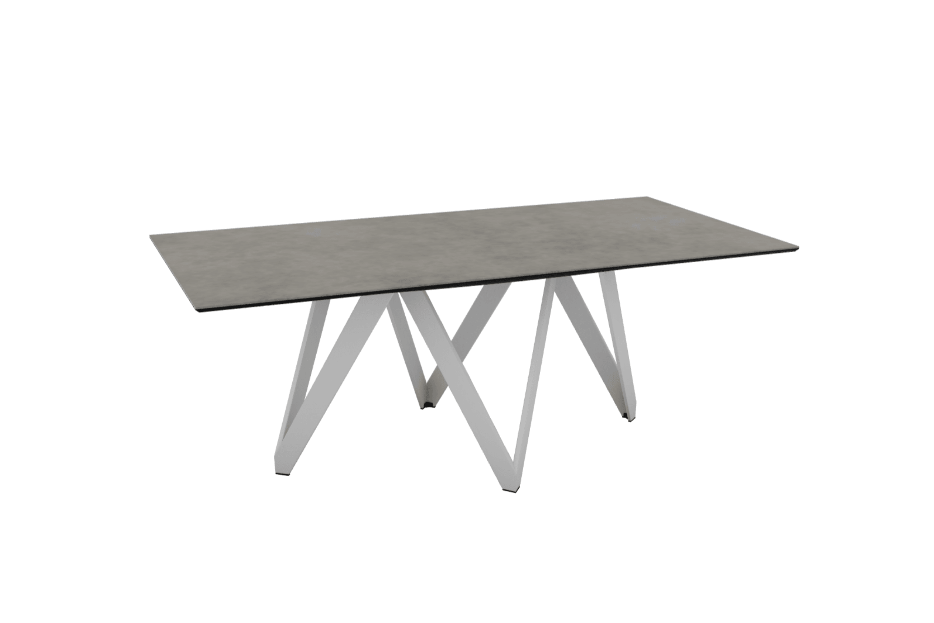 Stół prostokątny CARTESIO jasnoszara ceramika z metalową podstawą Calligaris 200 cm matowa biel Eye on Design