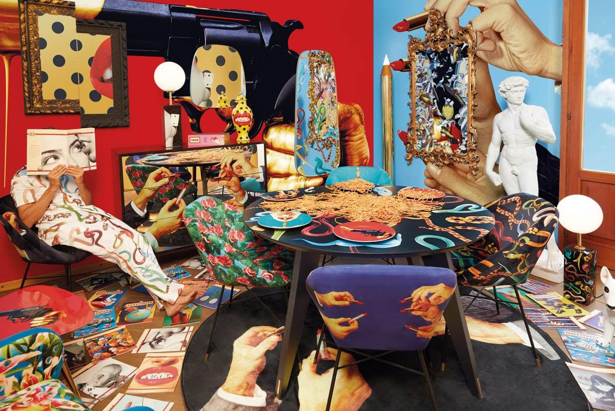 Stół prostokątny LIPSTICKS czarny Seletti Eye on Design