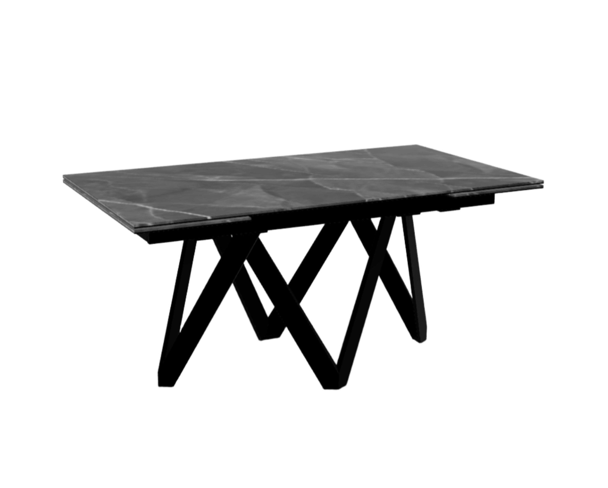 Stół prostokątny rozkładany CARTESIO antracytowy marmur Calligaris 160 cm czarny matowy metal Eye on Design
