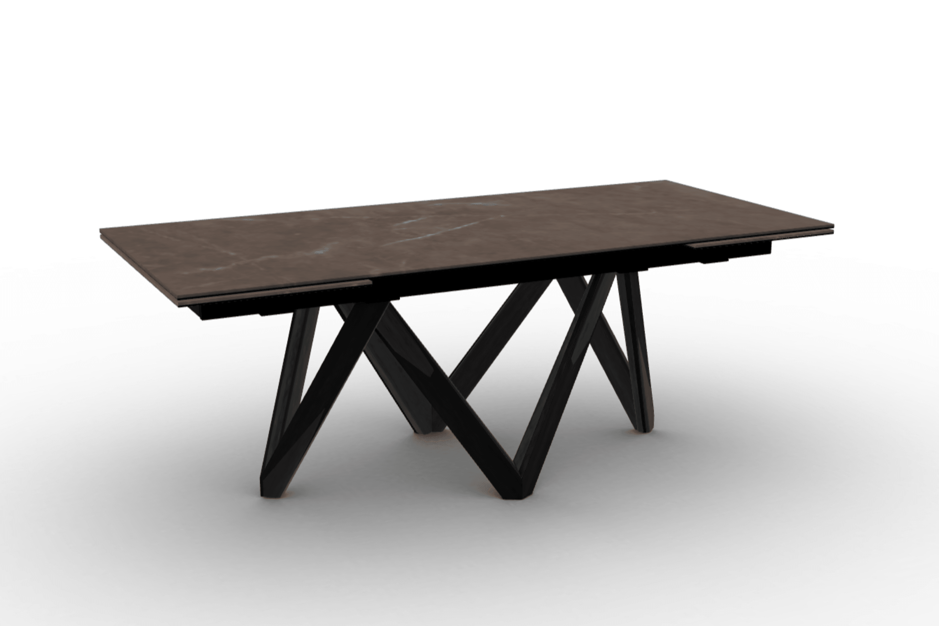 Stół prostokątny rozkładany CARTESIO brązowa ceramika Calligaris 200 cm czarne matowe drewno Eye on Design