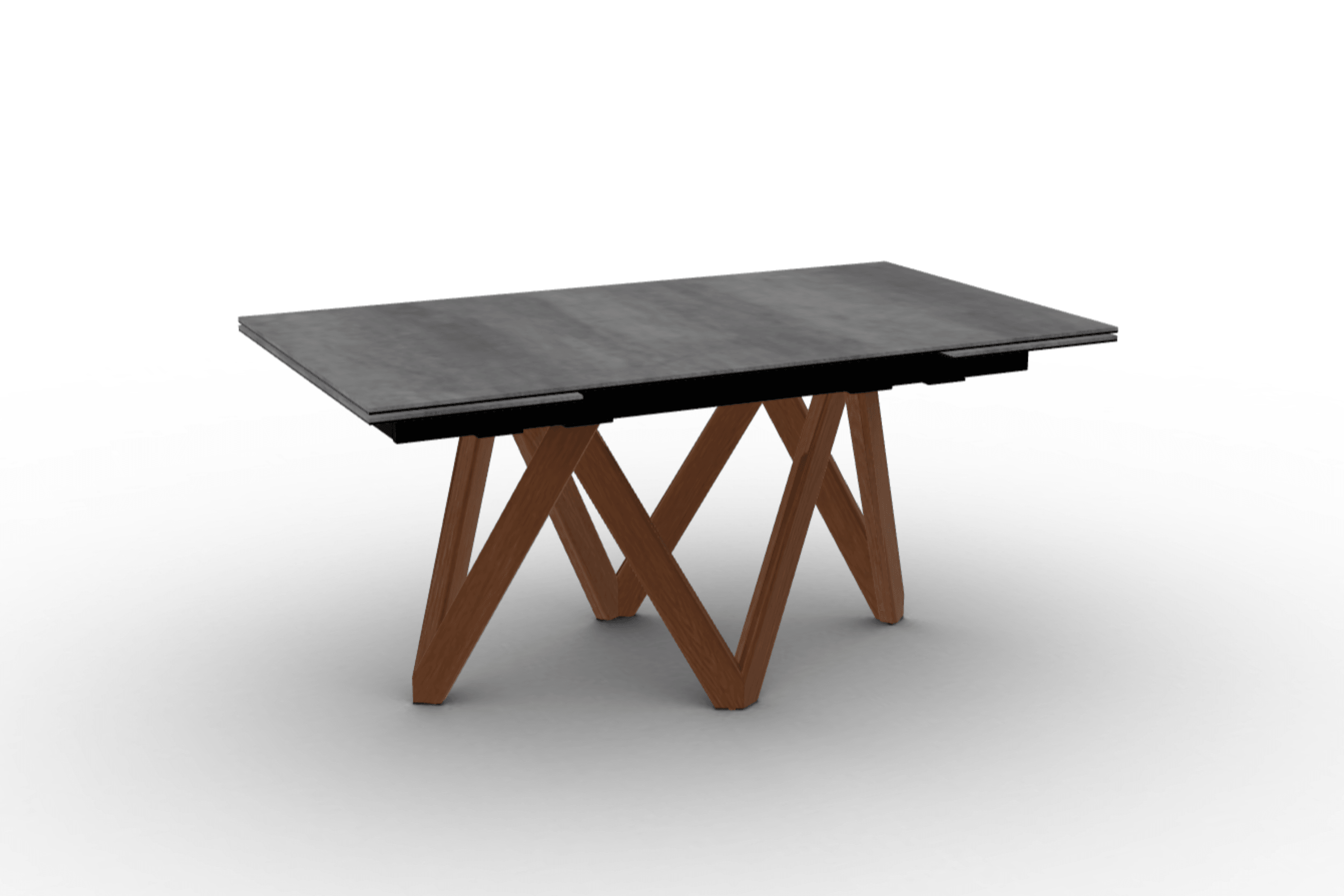 Stół prostokątny rozkładany CARTESIO cement Calligaris 160 cm orzechowe drewno Eye on Design