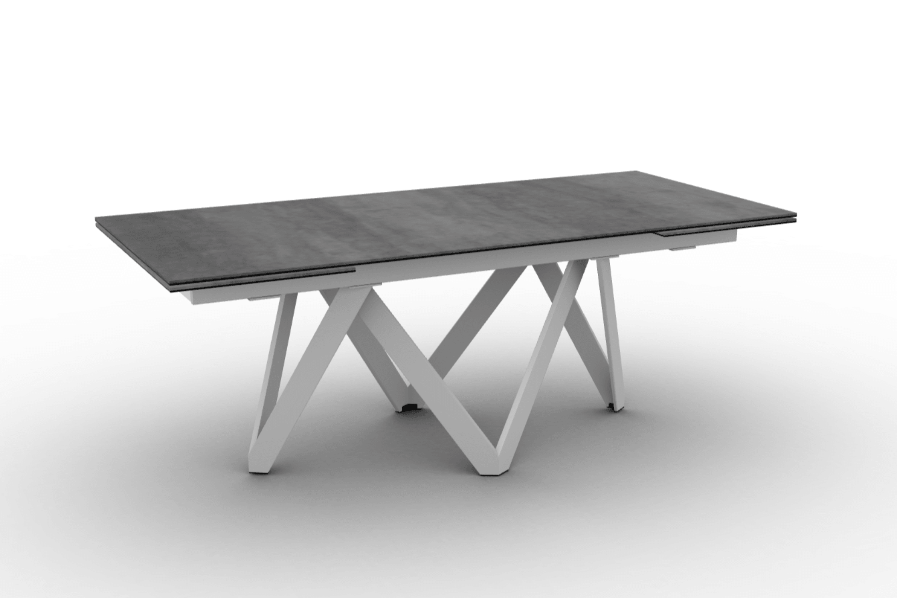 Stół prostokątny rozkładany CARTESIO cement Calligaris 200 cm biały matowy metal Eye on Design