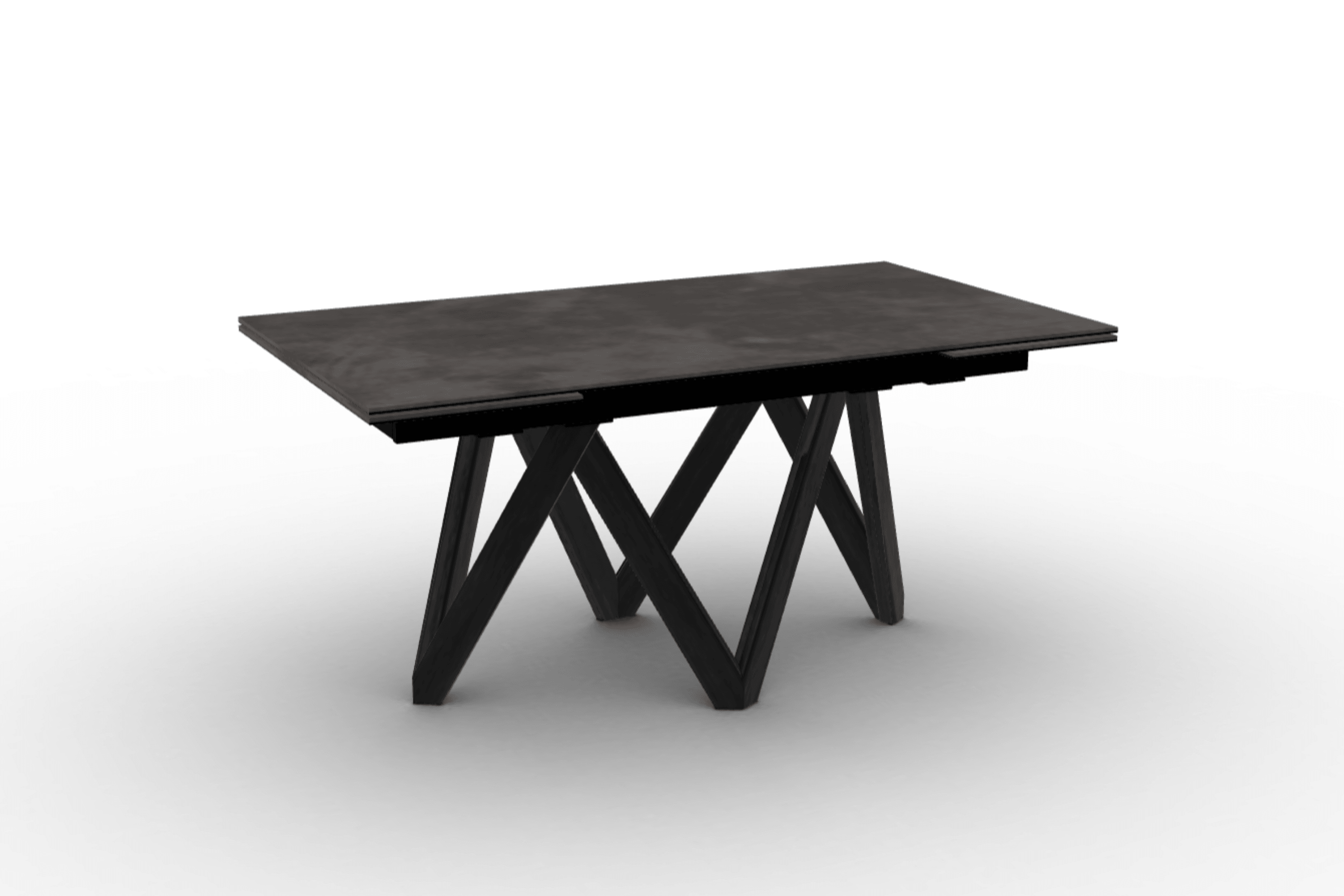 Stół prostokątny rozkładany CARTESIO ciemnoszara ceramika Calligaris 160 cm czarne matowe drewno Eye on Design