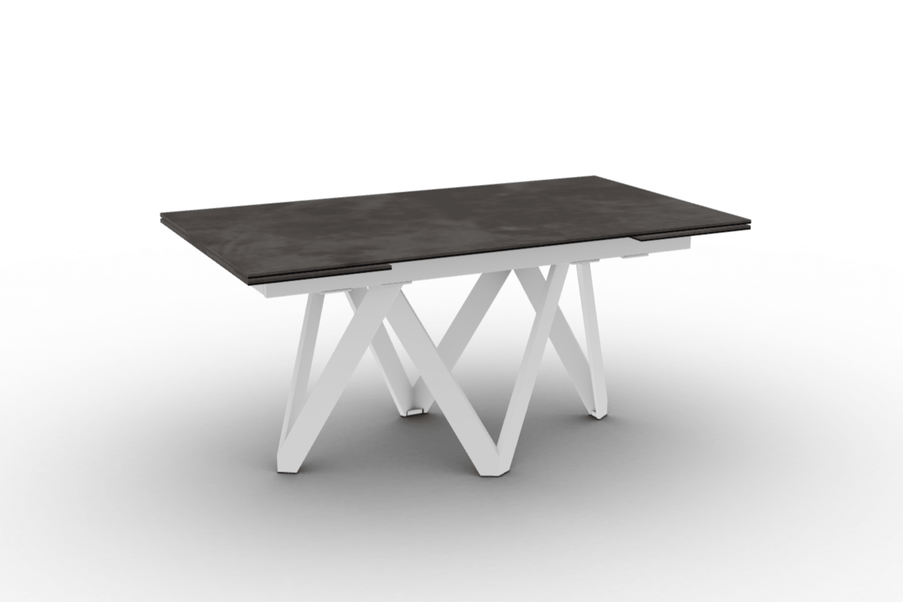 Stół prostokątny rozkładany CARTESIO ciemnoszara ceramika Calligaris 160 cm biały matowy metal Eye on Design