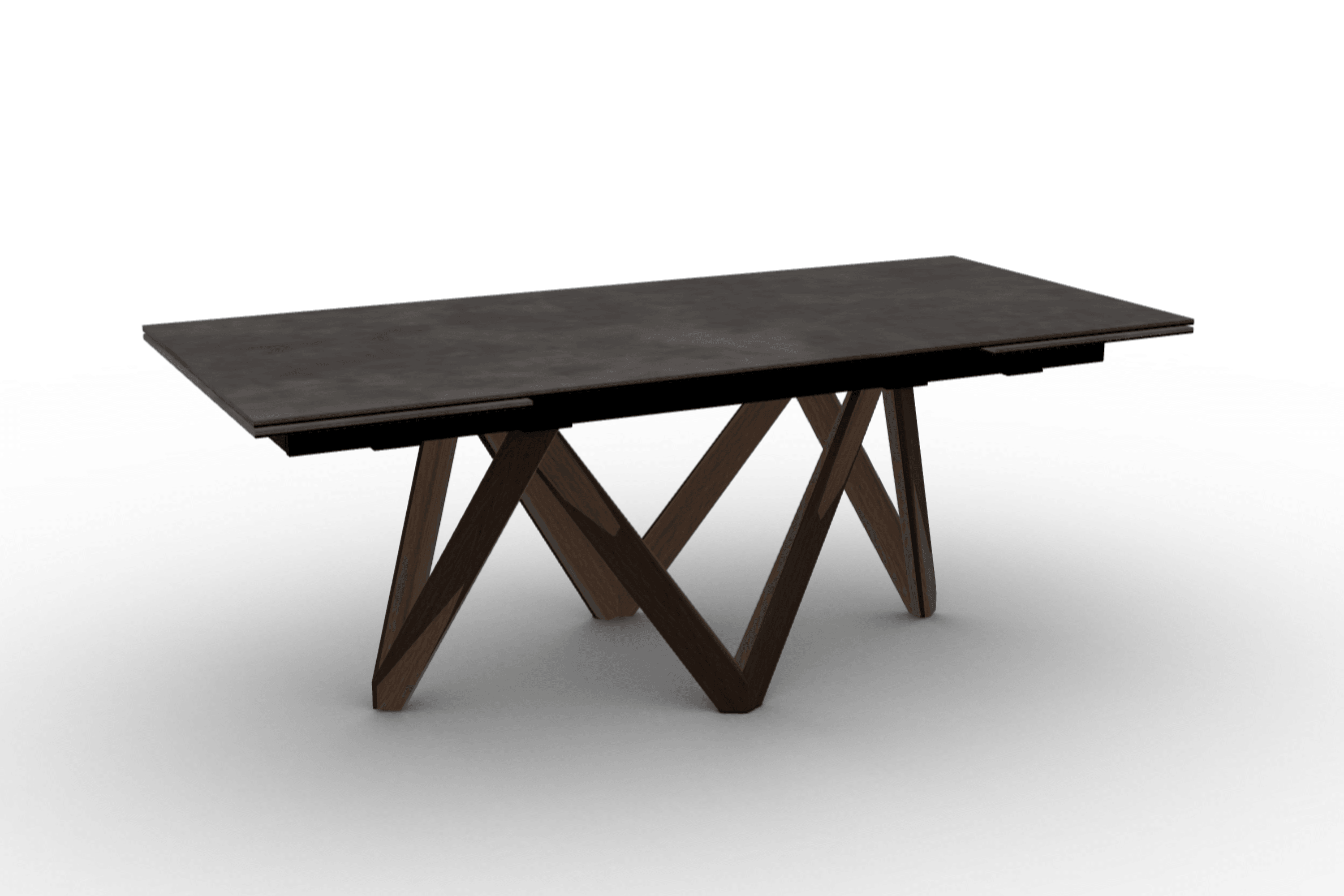 Stół prostokątny rozkładany CARTESIO ciemnoszara ceramika Calligaris 200 cm ciemnobrązowe drewno Eye on Design