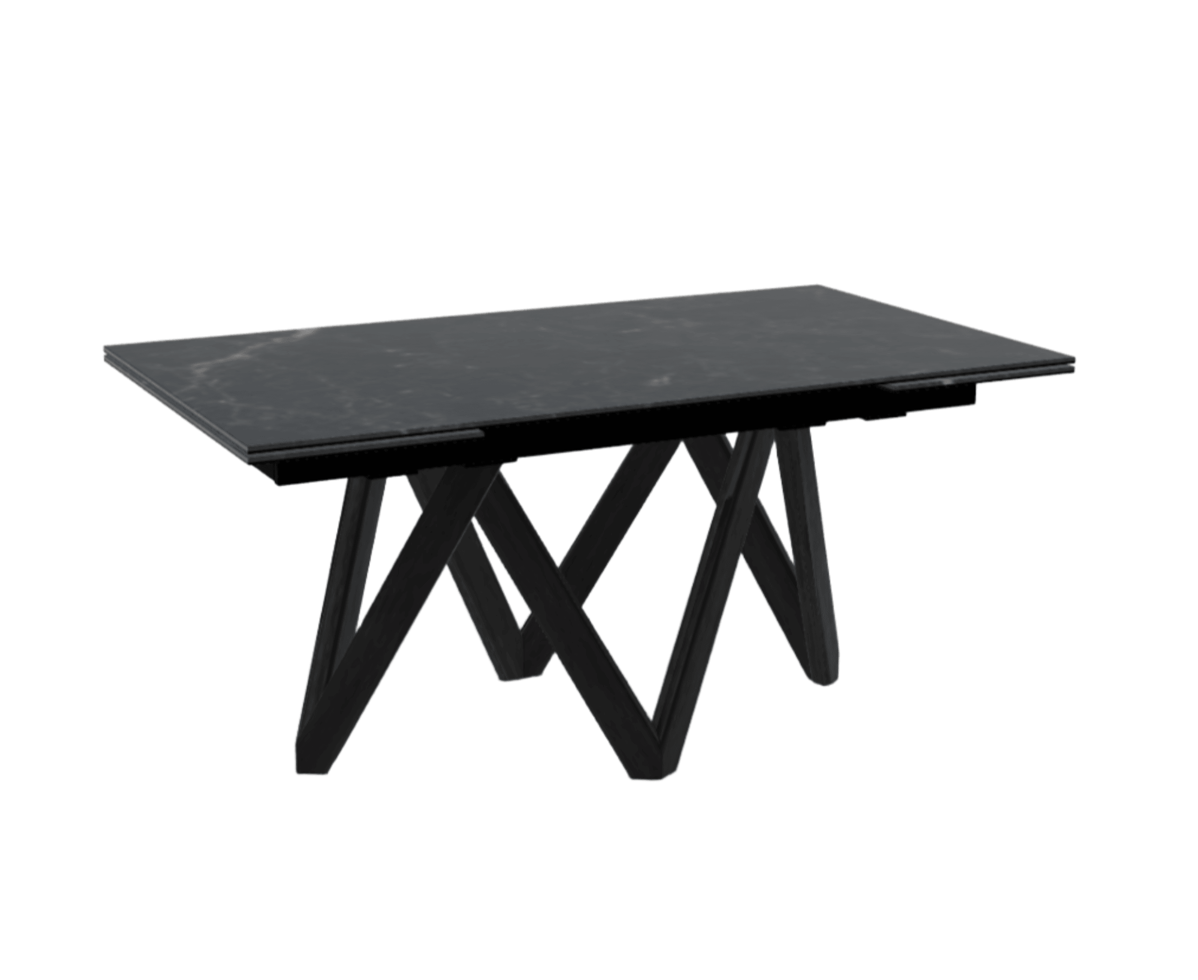 Stół prostokątny rozkładany CARTESIO czarny marmur Calligaris 160 cm czarne matowe drewno Eye on Design