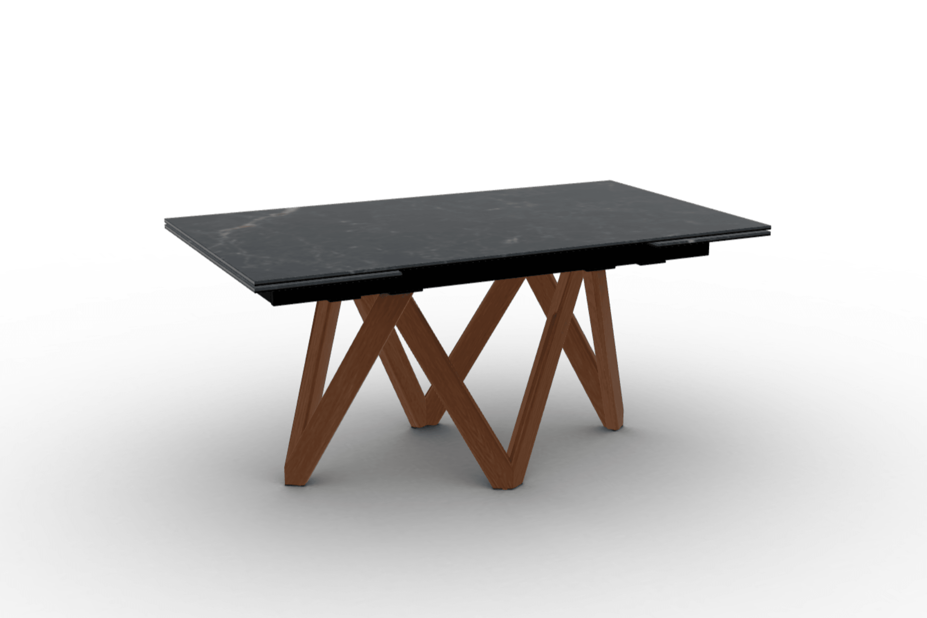 Stół prostokątny rozkładany CARTESIO czarny marmur Calligaris 160 cm orzechowe drewno Eye on Design