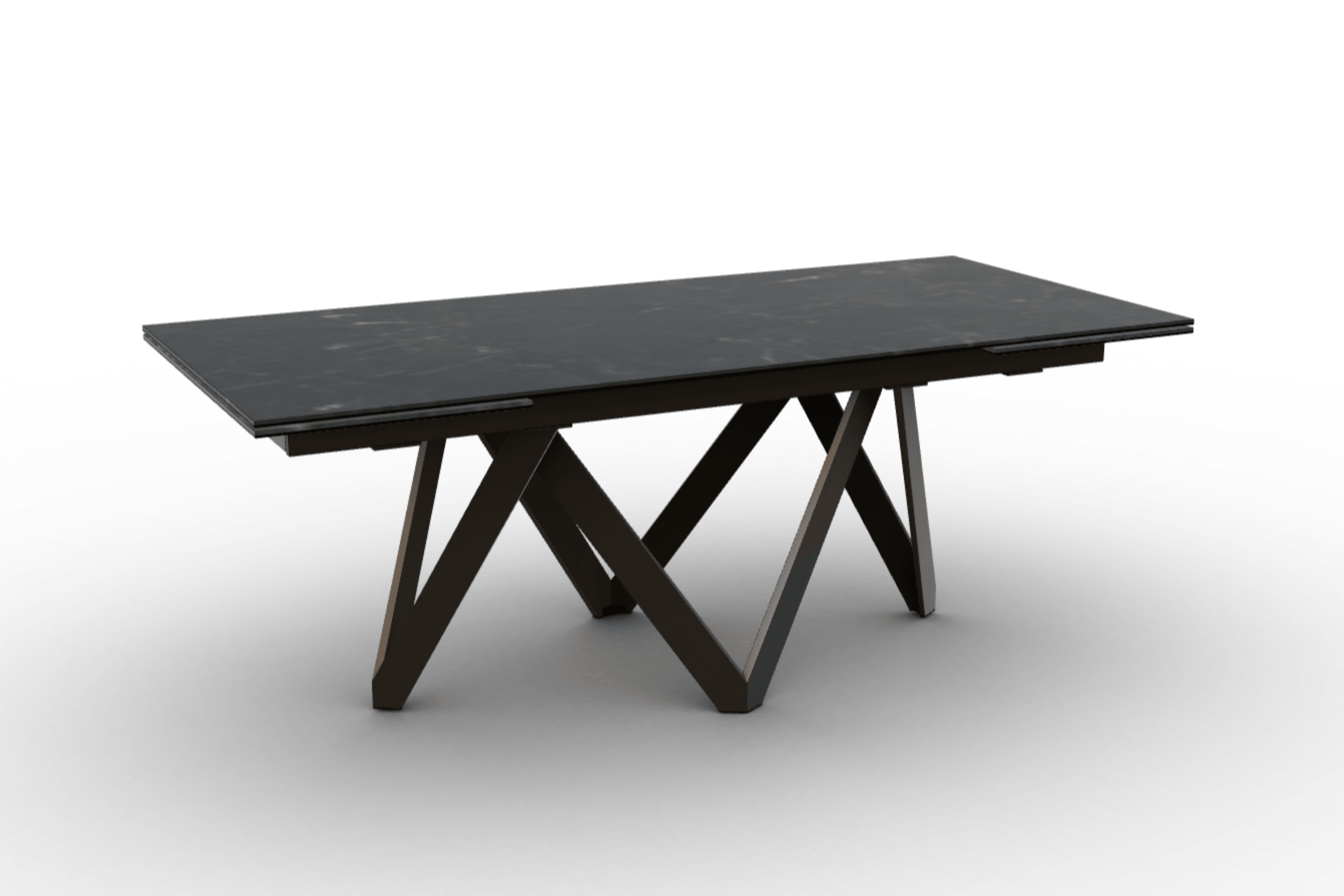 Stół prostokątny rozkładany CARTESIO czarny marmur Calligaris 200 cm brązowy matowy metal Eye on Design