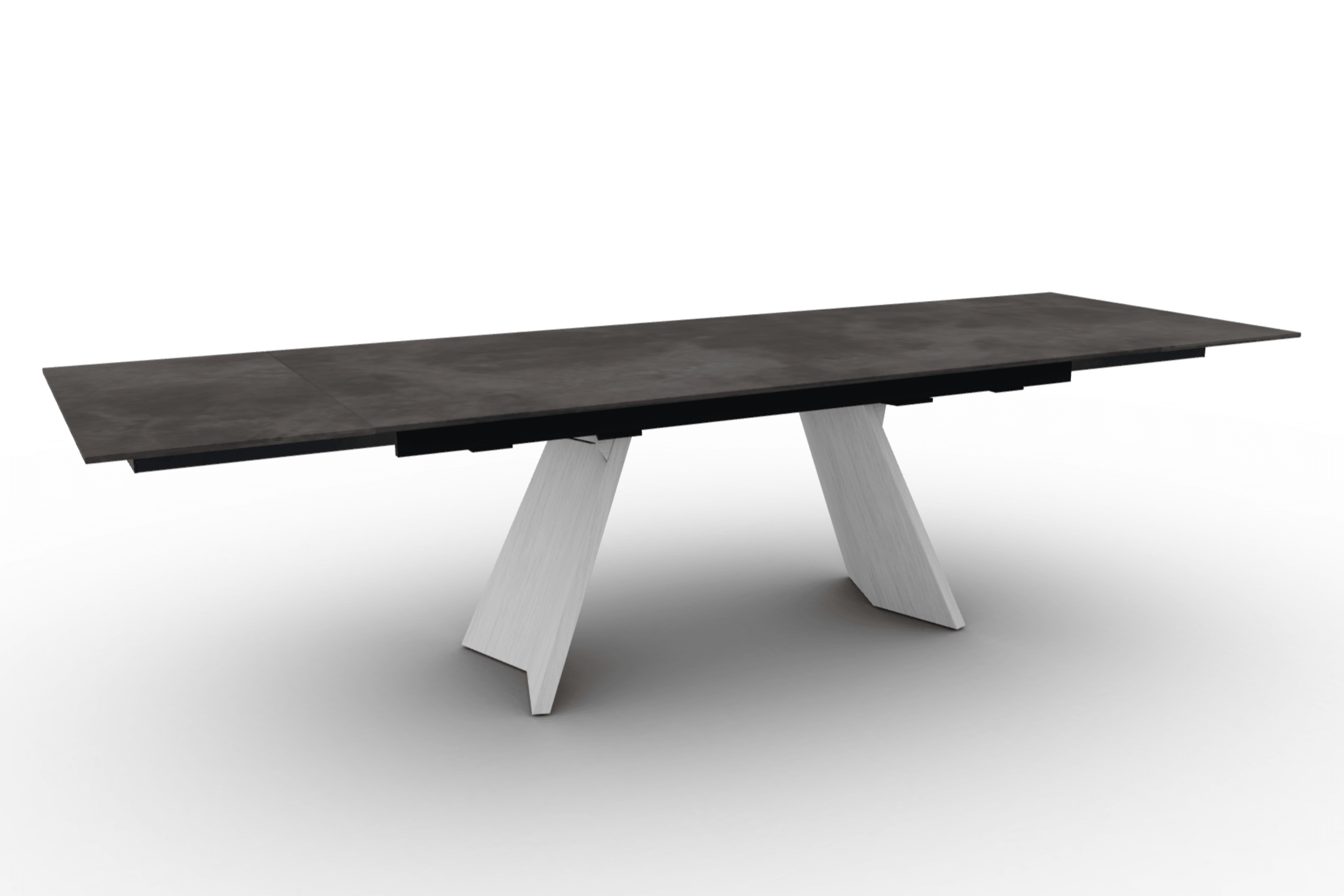 Stół prostokątny rozkładany ICARO ciemnoszara ceramika – drewno, Calligaris