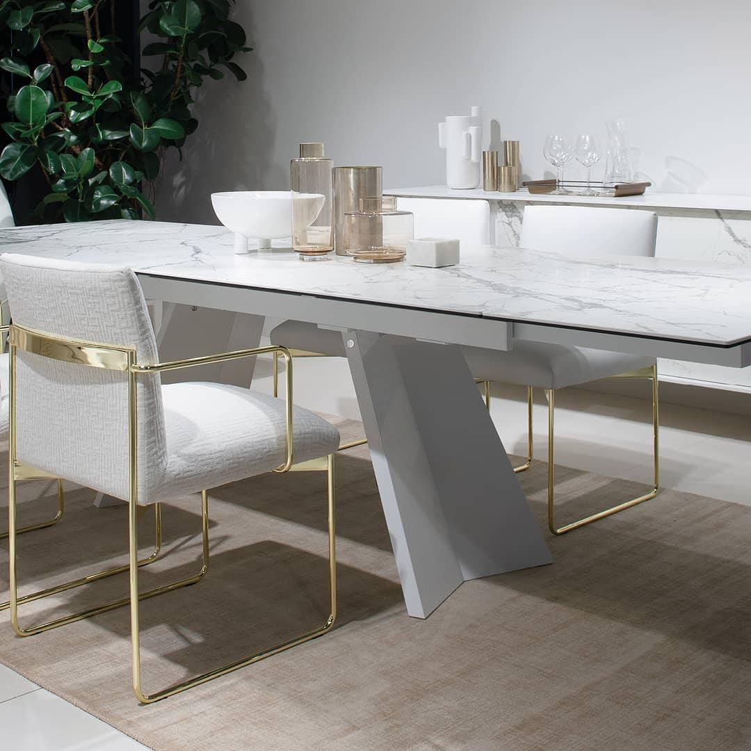 Stół prostokątny rozkładany ICARO ciemnoszara ceramika do jadalni – Calligaris