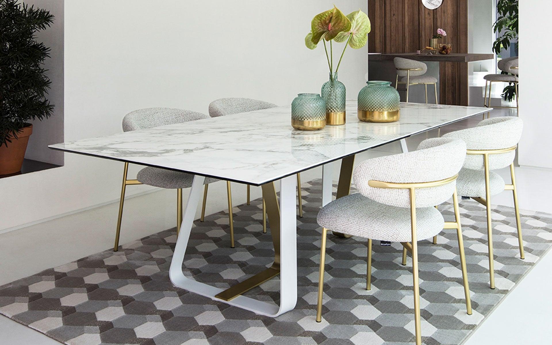 Stół prostokątny SUNSHINE brązowa ceramika Calligaris Eye on Design