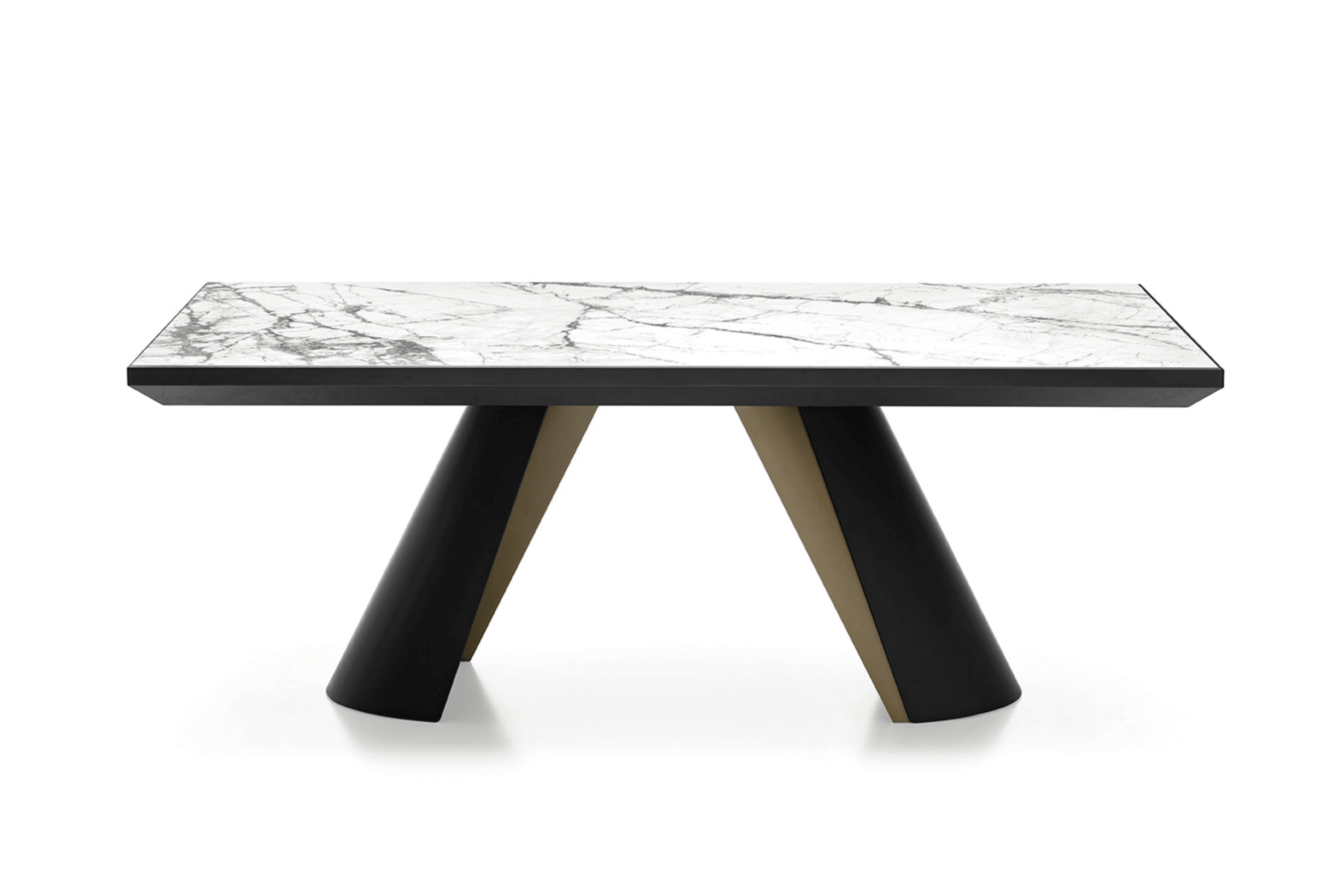Stół rozkładany APIAN kremowy marmur Calligaris matowa czerń matowy brąz Eye on Design