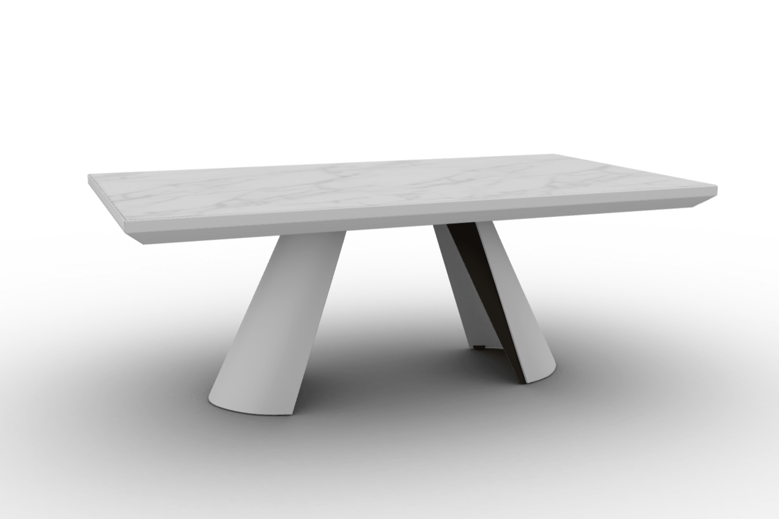 Stół rozkładany APIAN kremowy marmur Calligaris matowa biel matowy brąz Eye on Design