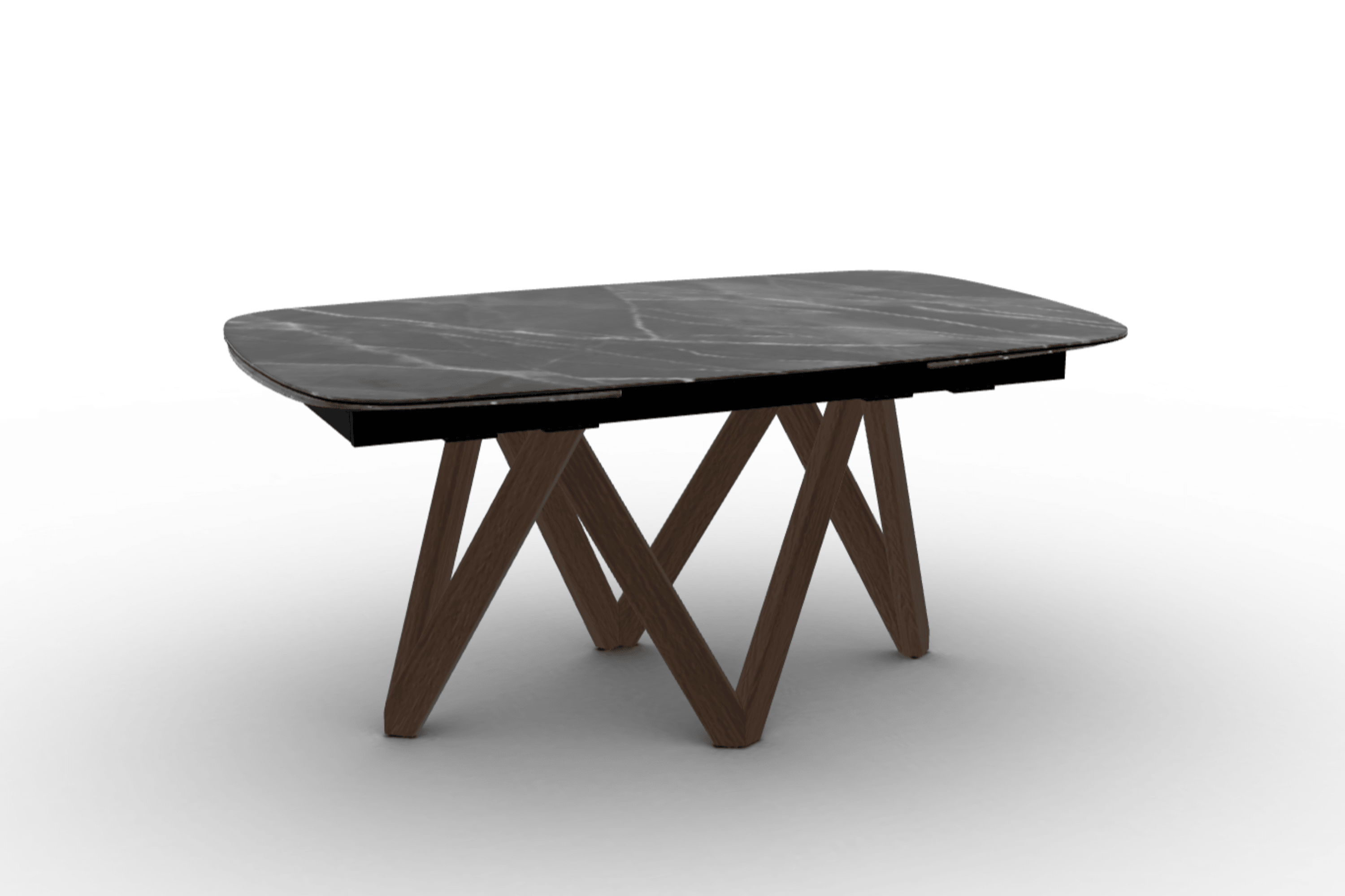 Stół rozkładany CARTESIO antracytowy marmur Calligaris 165 cm ciemnobrązowe drewno Eye on Design